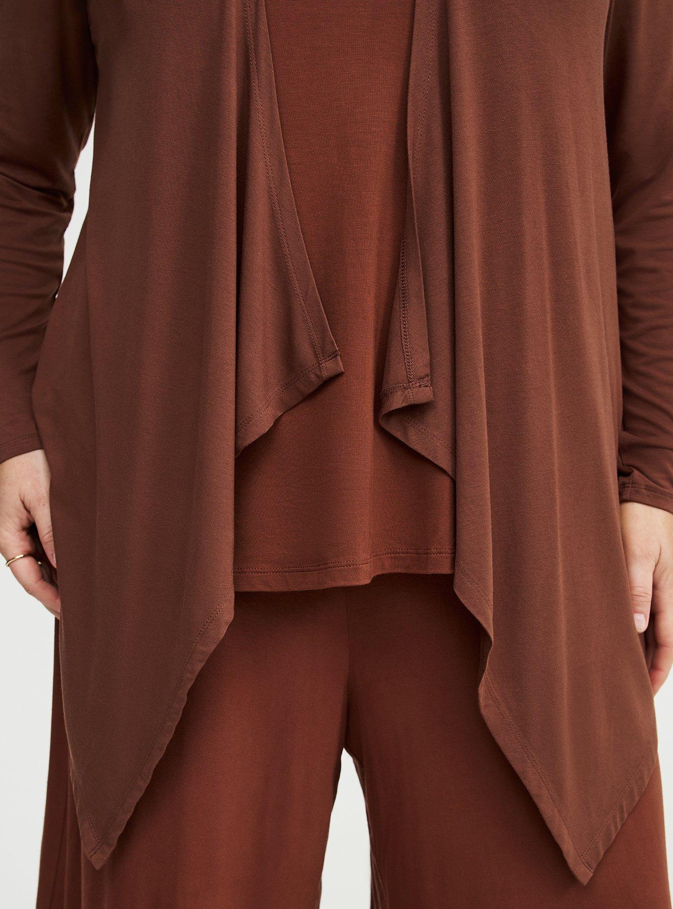 Super Soft Drape Front Cardigan, CAPPUCCINO, alternate