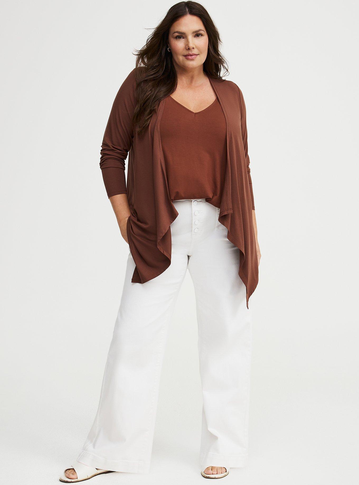 Super Soft Drape Front Cardigan, CAPPUCCINO, alternate