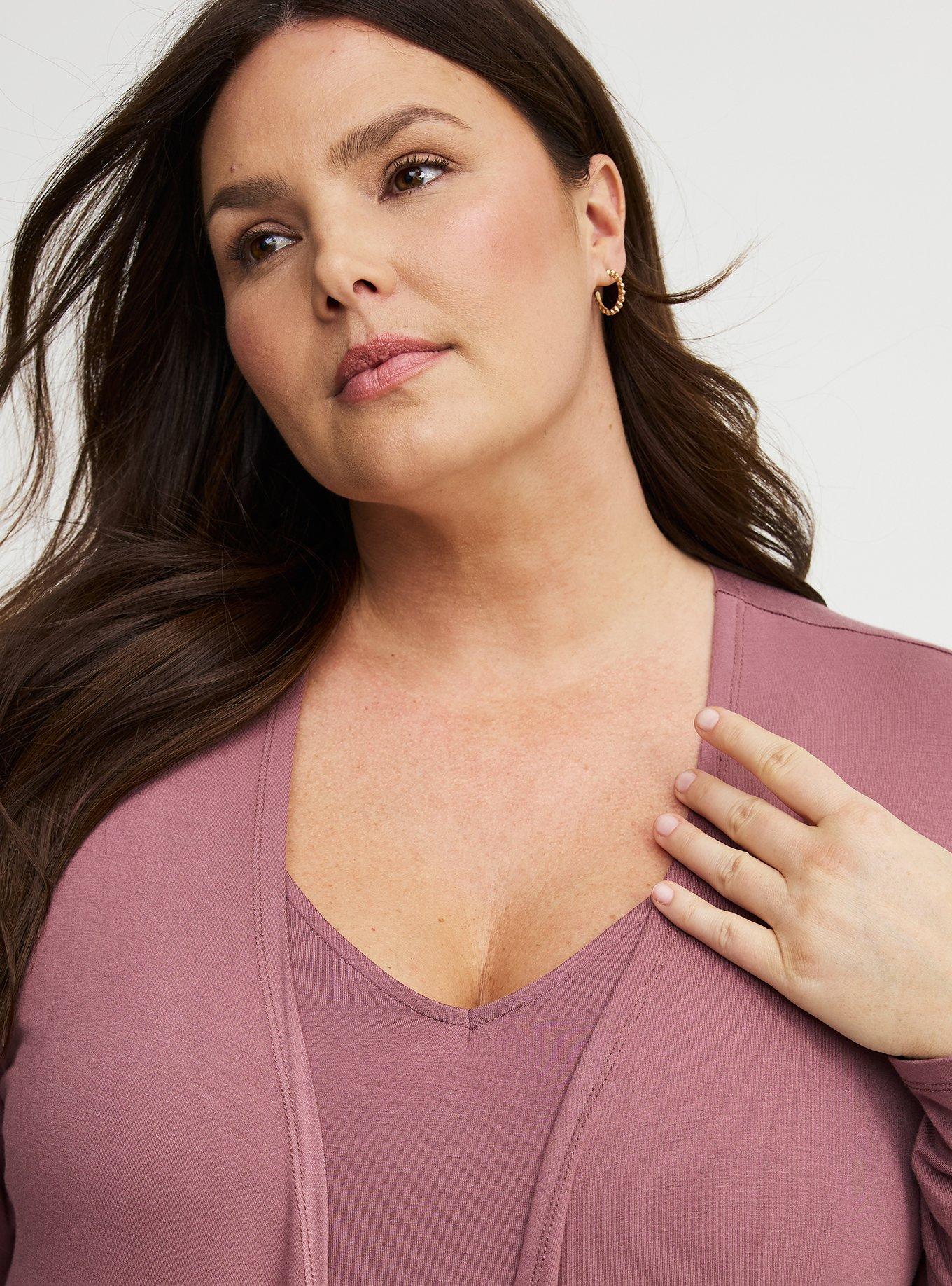 Super Soft Drape Front Cardigan, ROSE TAUPE, alternate