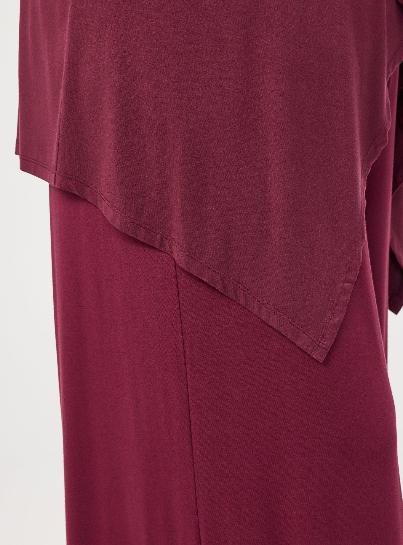 Plus Size Super Soft Drape Front Cardigan, MAROON BANNER, alternate