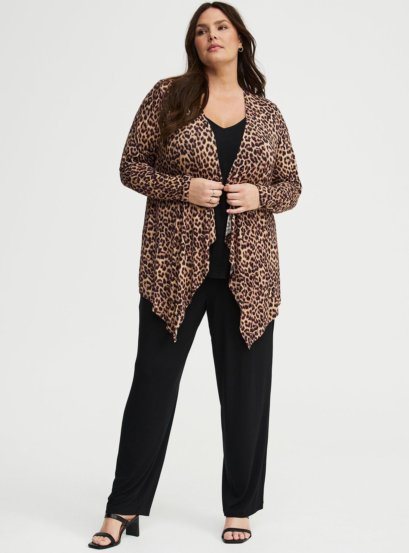 Super Soft Drape Front Cardigan, ON THE PROWL LEOPARD MULTI, alternate