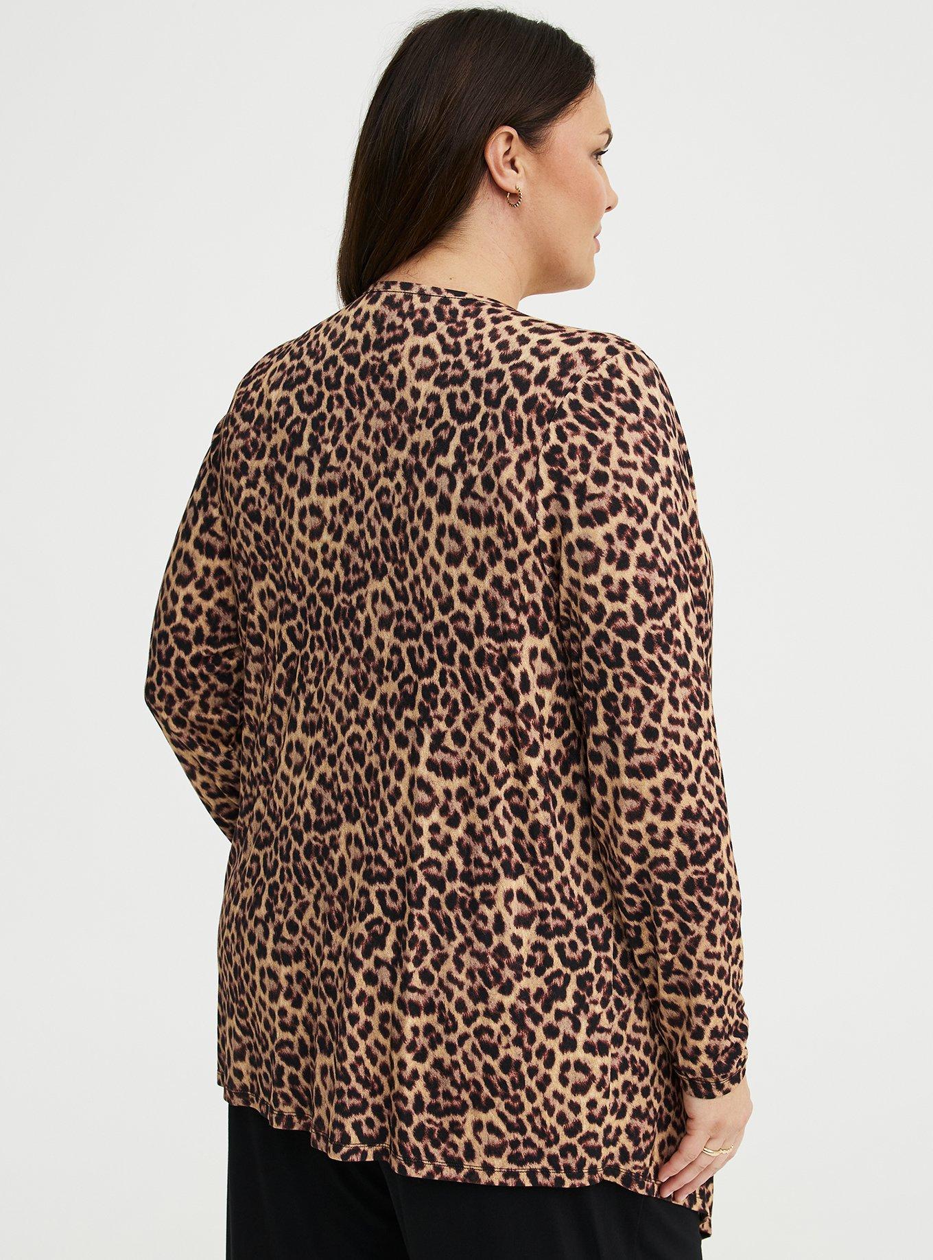 Super Soft Drape Front Cardigan, ON THE PROWL LEOPARD MULTI, alternate