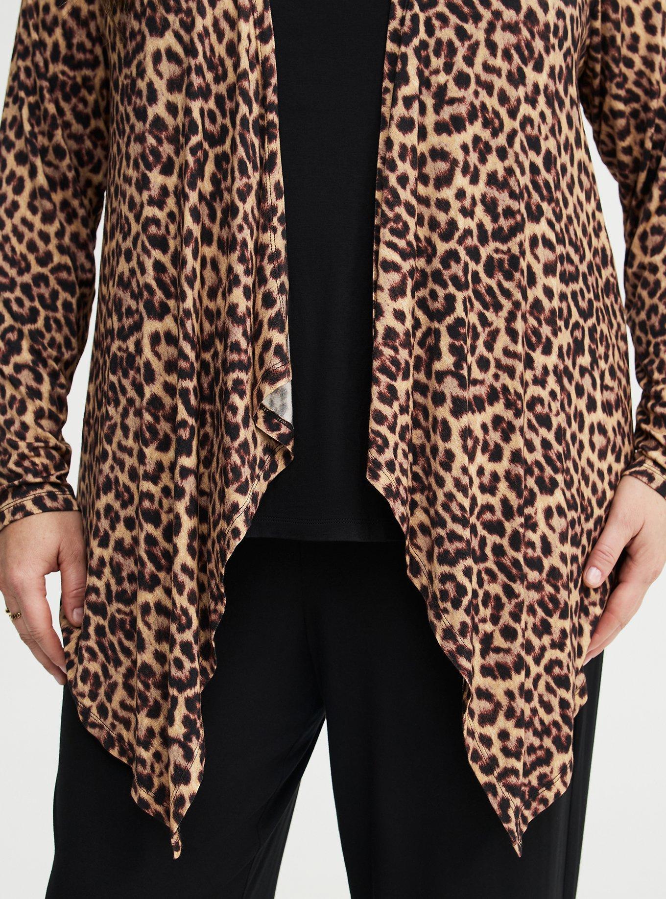 Super Soft Drape Front Cardigan, ON THE PROWL LEOPARD MULTI, alternate