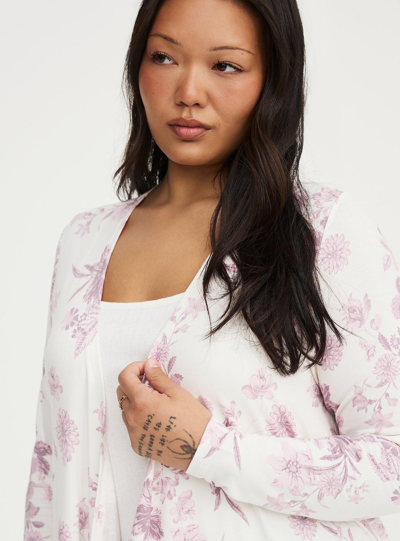 Ny Collection Plus Size Draped Open-front Cardigan Sweater In White