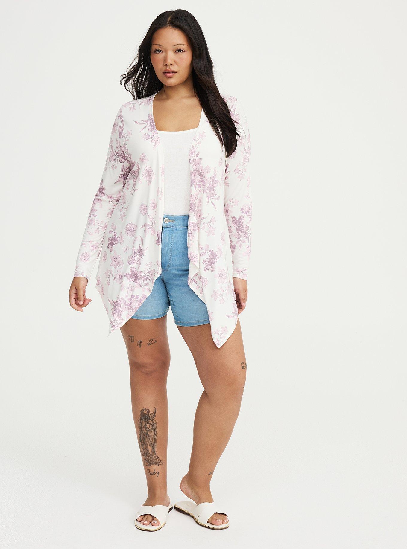 Super Soft Drape Front Cardigan, HOLIDAY VINES PINK, alternate