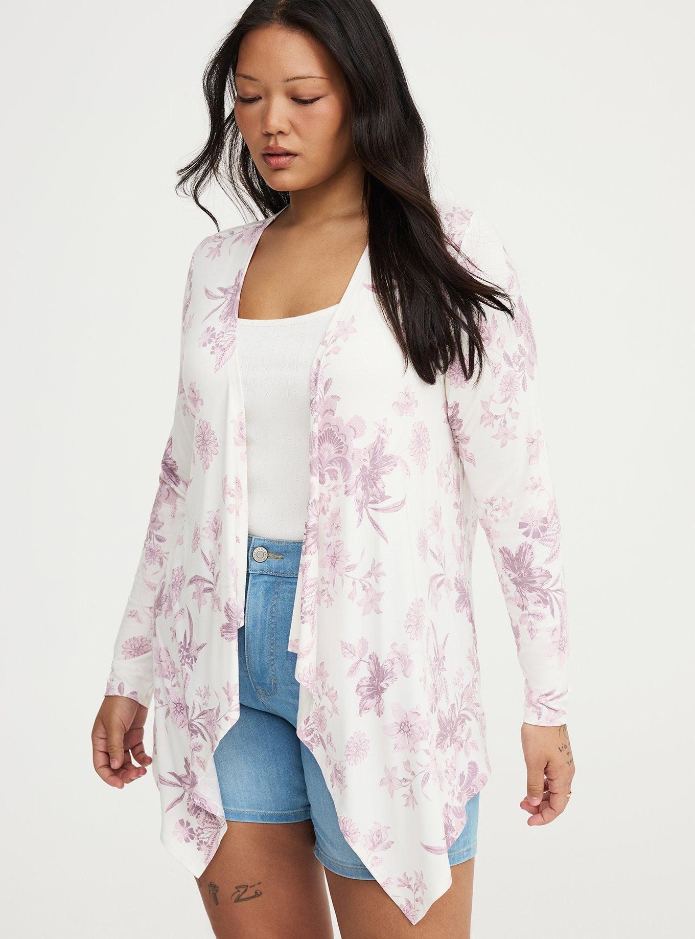Super Soft Drape Front Cardigan, HOLIDAY VINES PINK, alternate