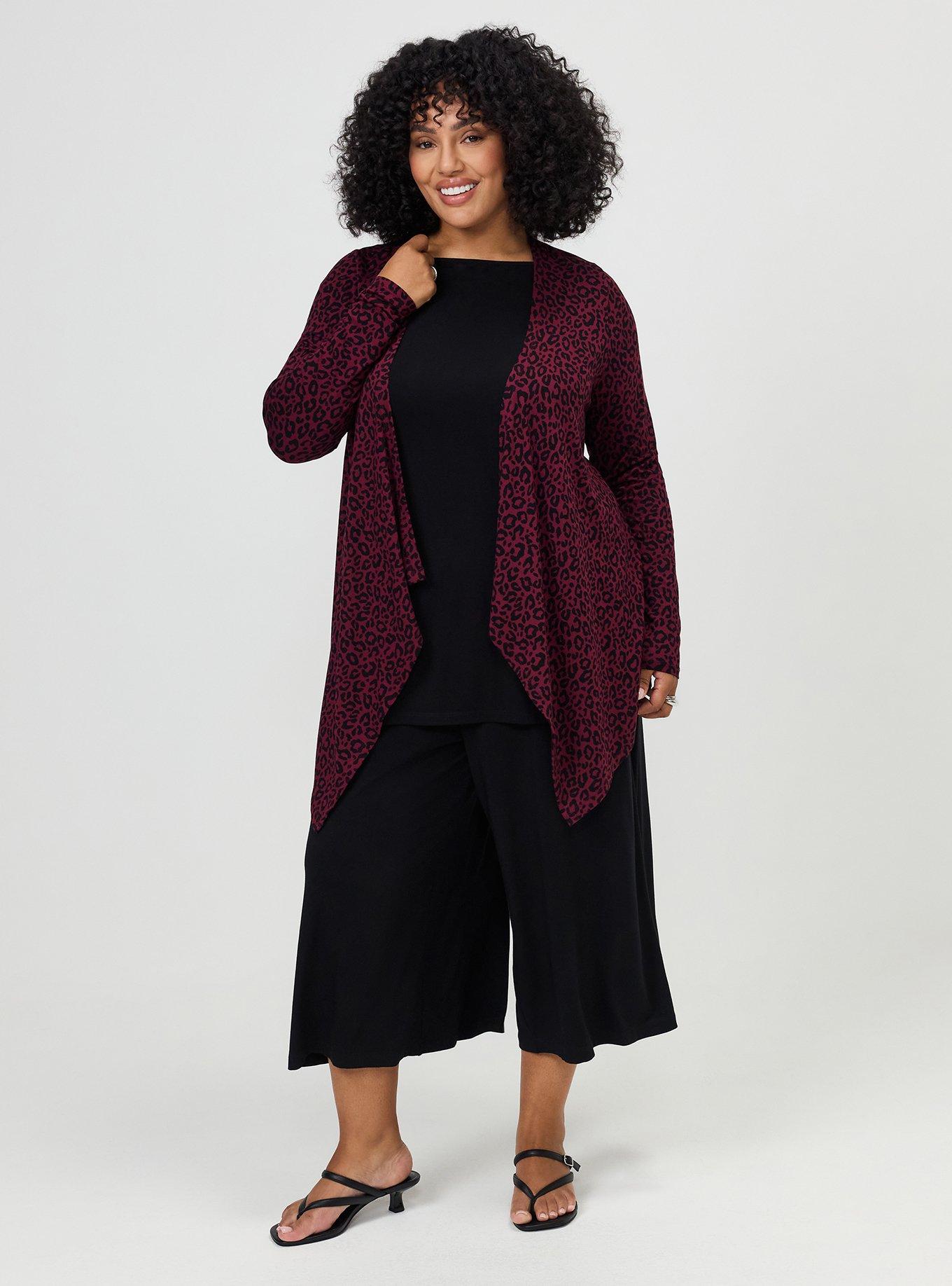 Super Soft Drape Front Cardigan, LILS LEOPARD, alternate