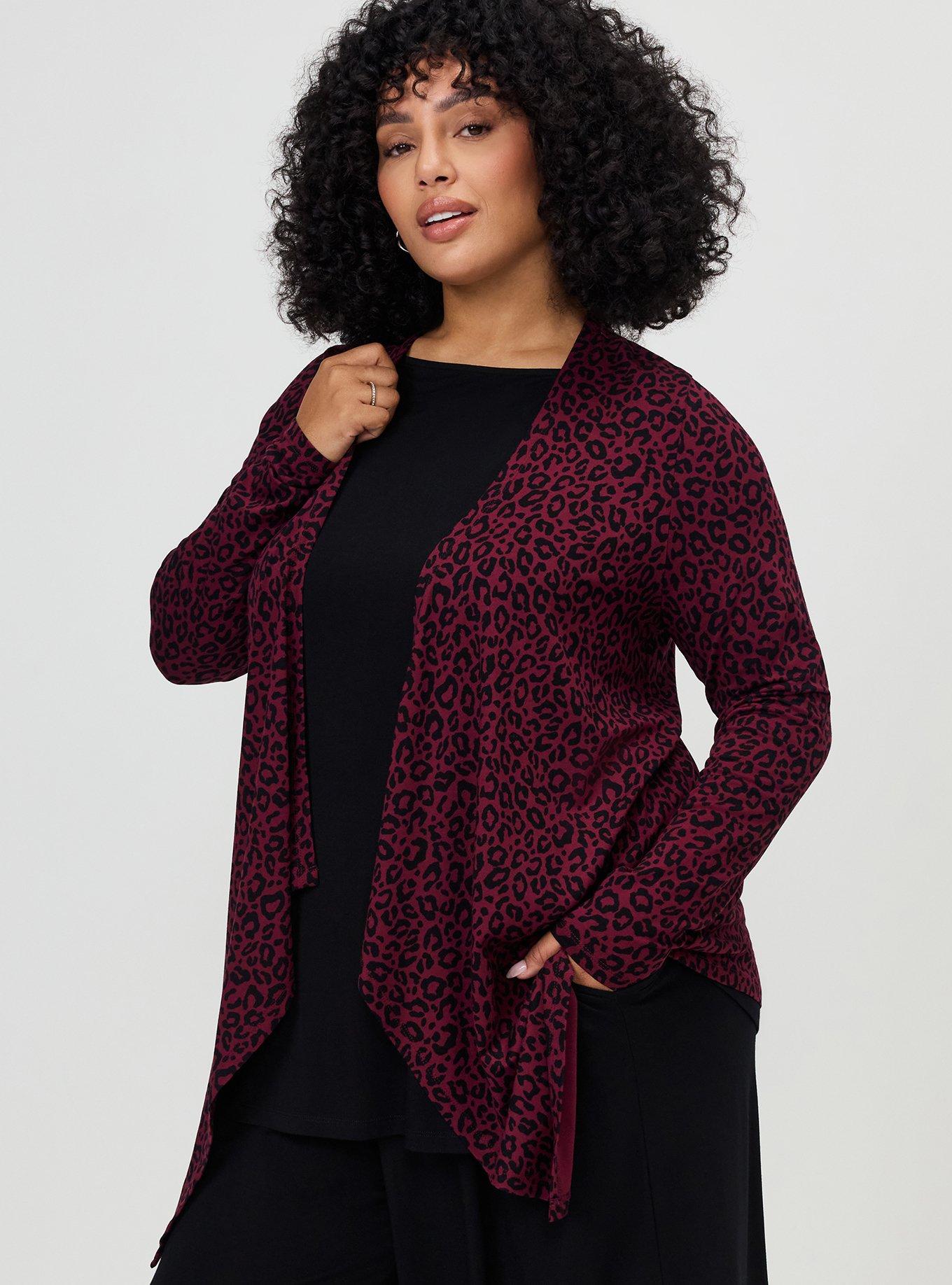 Super Soft Drape Front Cardigan, LILS LEOPARD, alternate