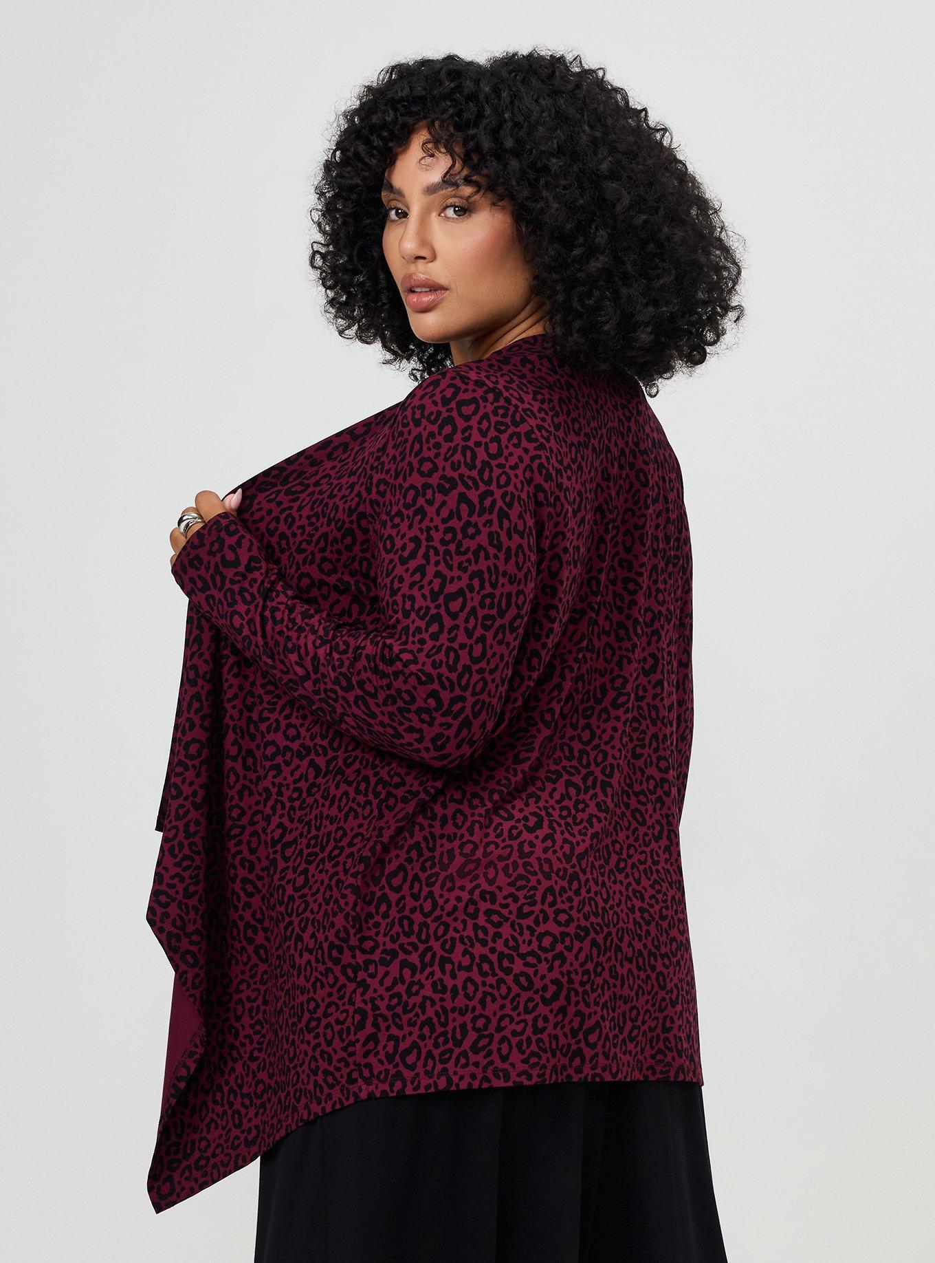 Super Soft Drape Front Cardigan, LILS LEOPARD, alternate