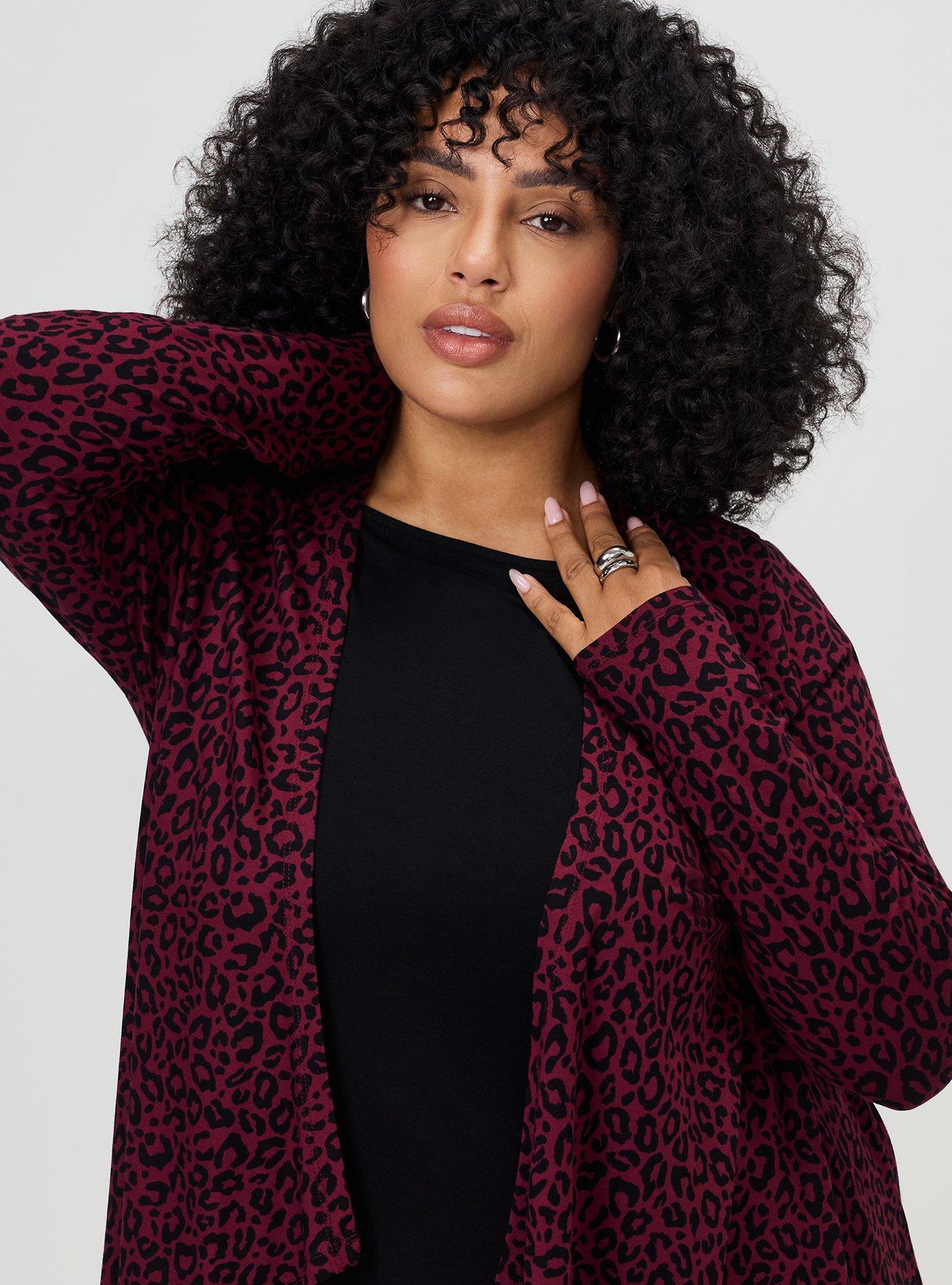 Super Soft Drape Front Cardigan, LILS LEOPARD, alternate