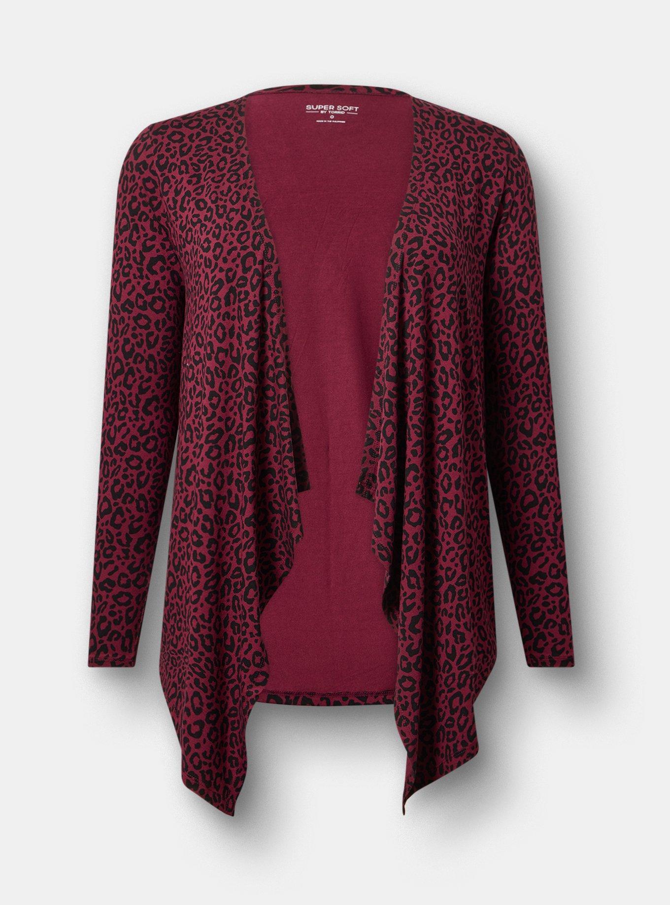 Super Soft Drape Front Cardigan, LILS LEOPARD, flat