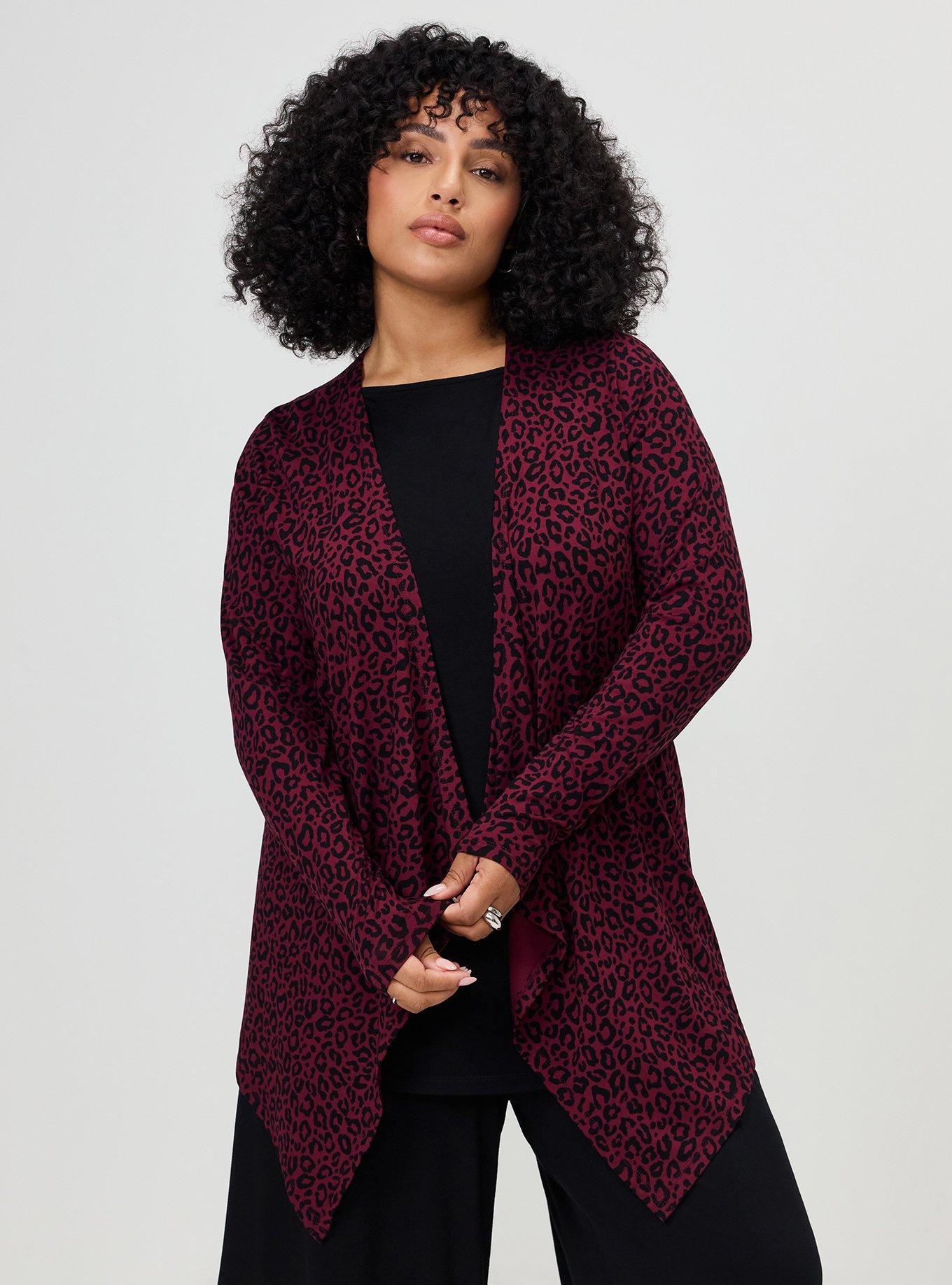 Super Soft Drape Front Cardigan, LILS LEOPARD, hi-res