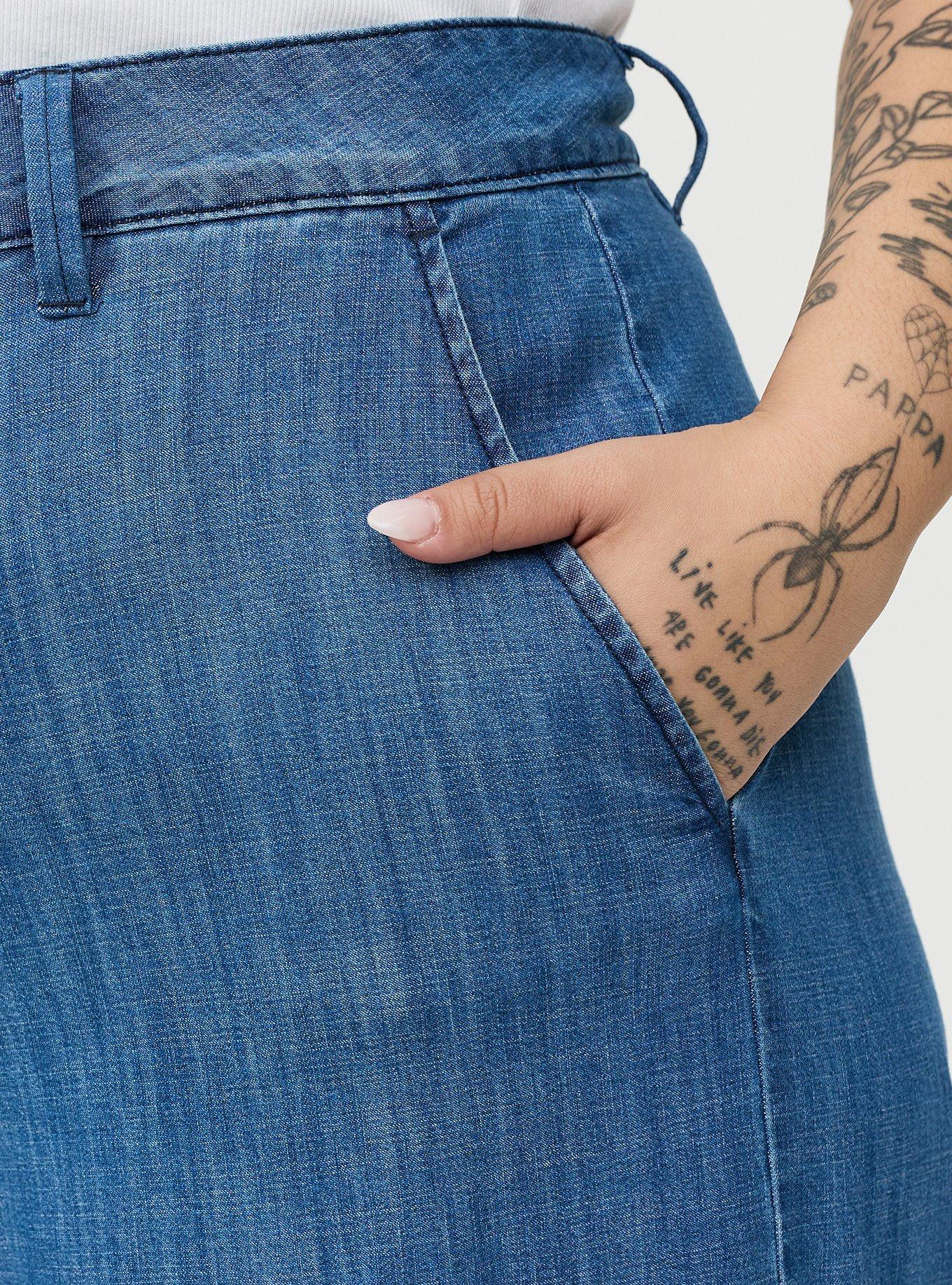 High-Rise Wide-Leg Lightweight Denim Trouser, MEDIUM WASH DENIM, alternate