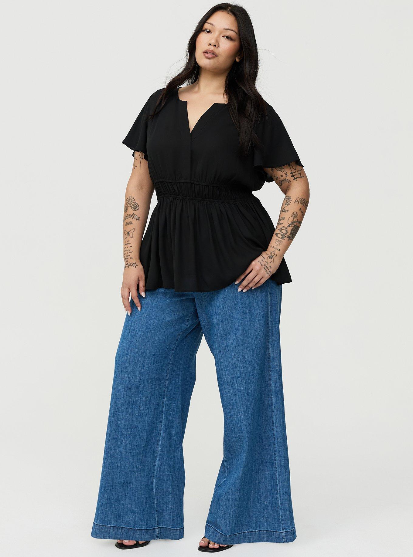High-Rise Wide-Leg Lightweight Denim Trouser, MEDIUM WASH DENIM, hi-res