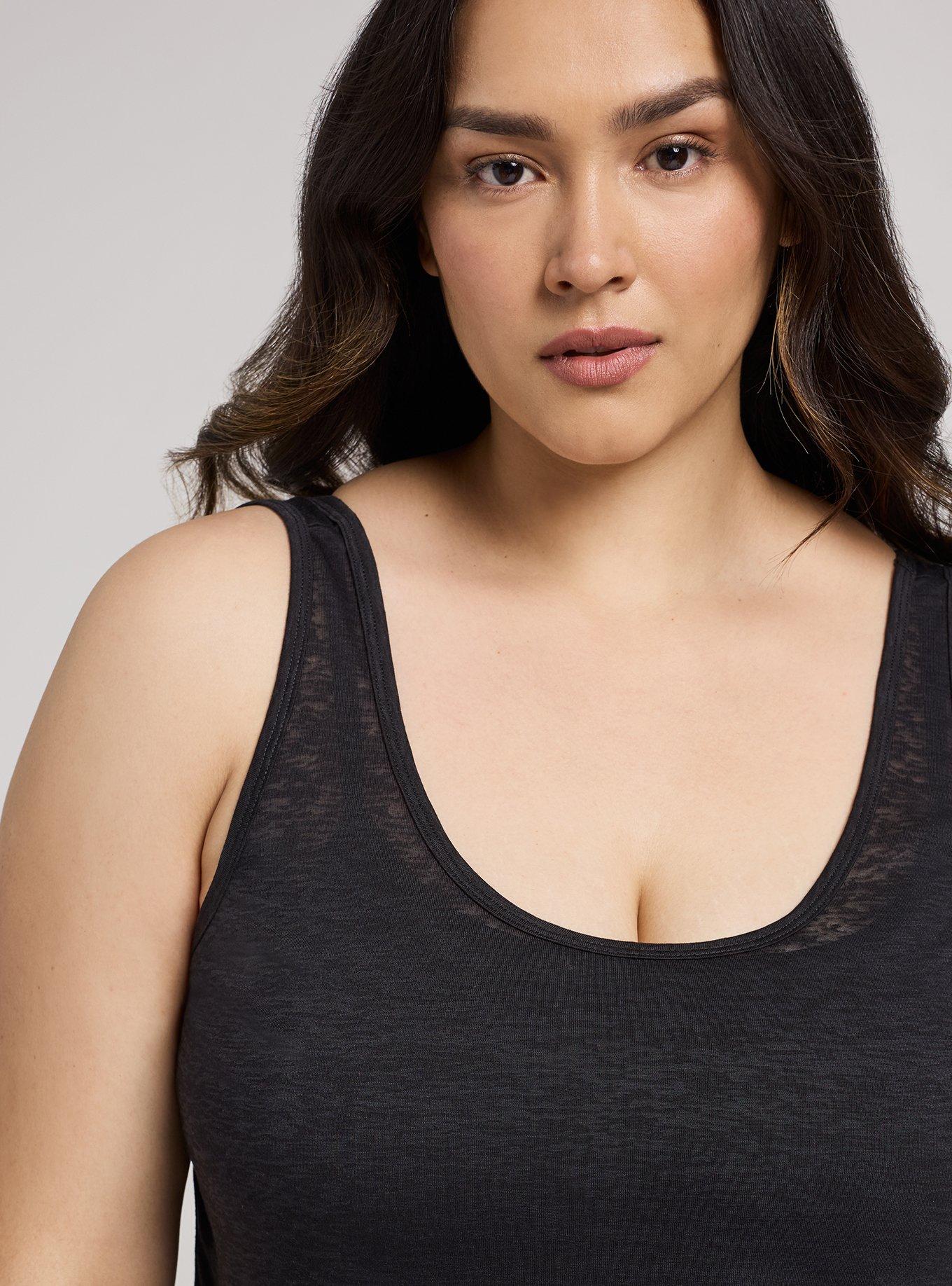 TRU Burnout Racerback Active Tank With Bra, DEEP BLACK, alternate