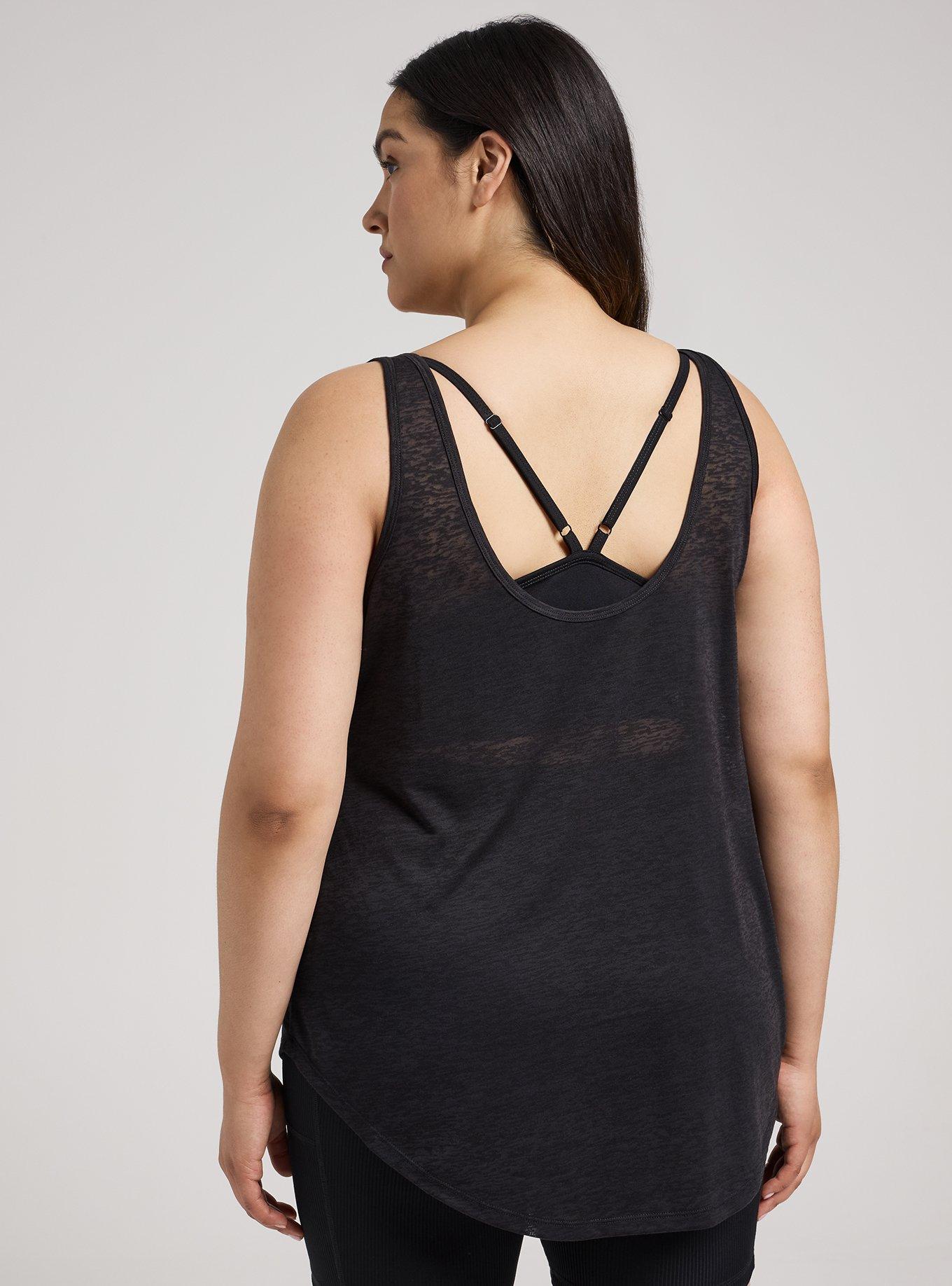 TRU Burnout Racerback Active Tank With Bra, DEEP BLACK, alternate