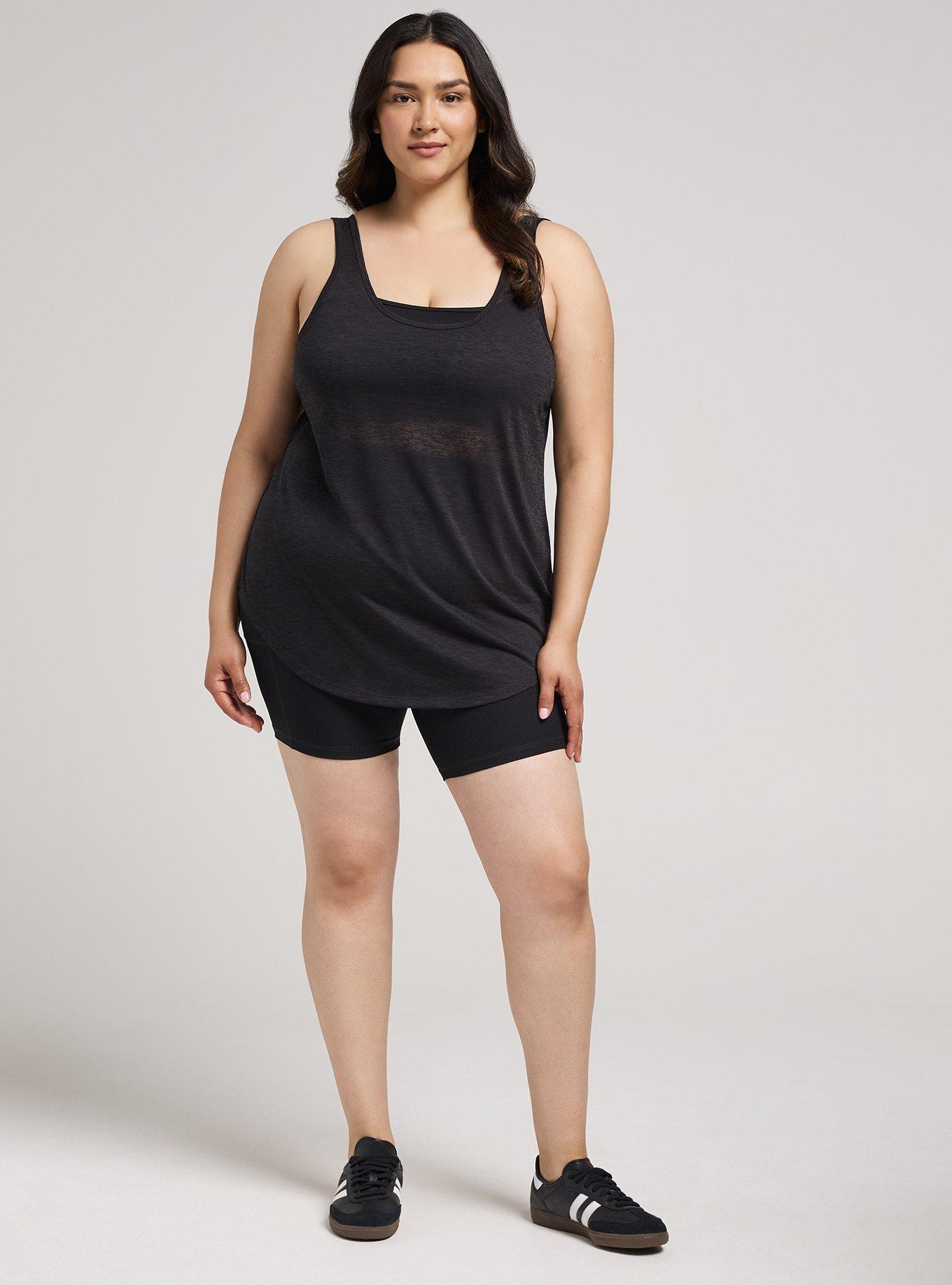 TRU Burnout Racerback Active Tank With Bra, DEEP BLACK, alternate