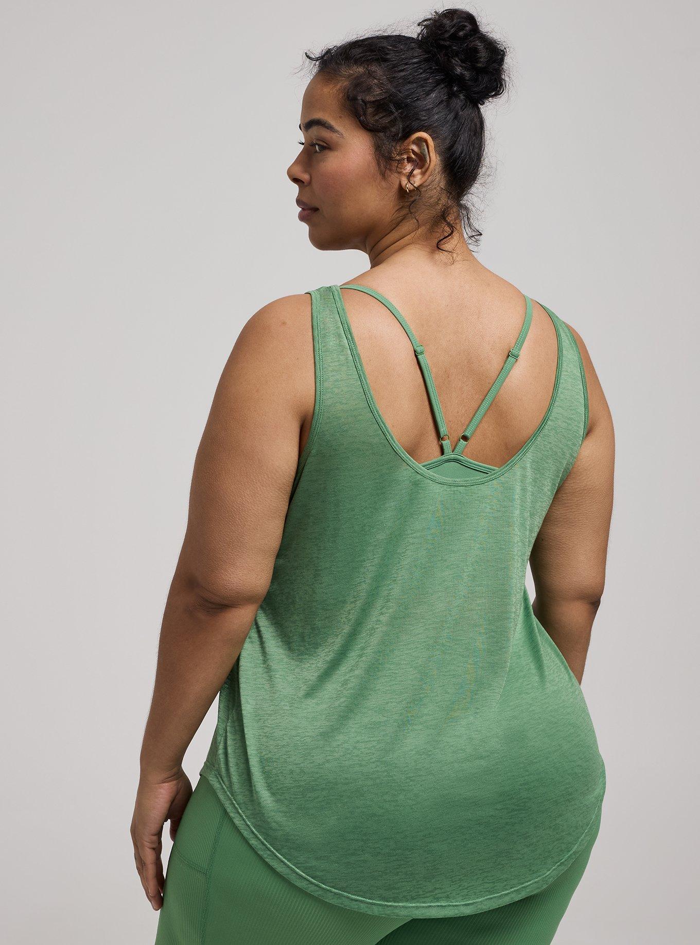 TRU Burnout Racerback Active Tank With Bra, STONE GREEN, alternate