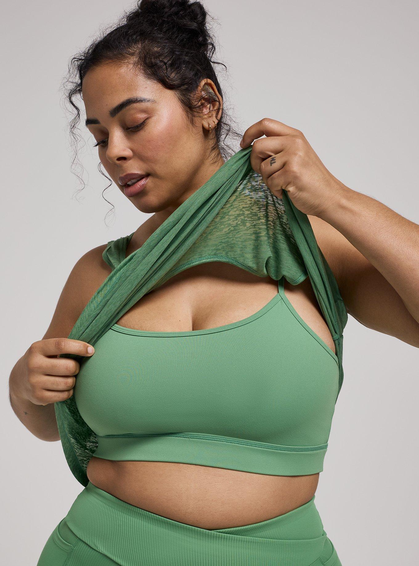 TRU Burnout Racerback Active Tank With Bra, STONE GREEN, alternate