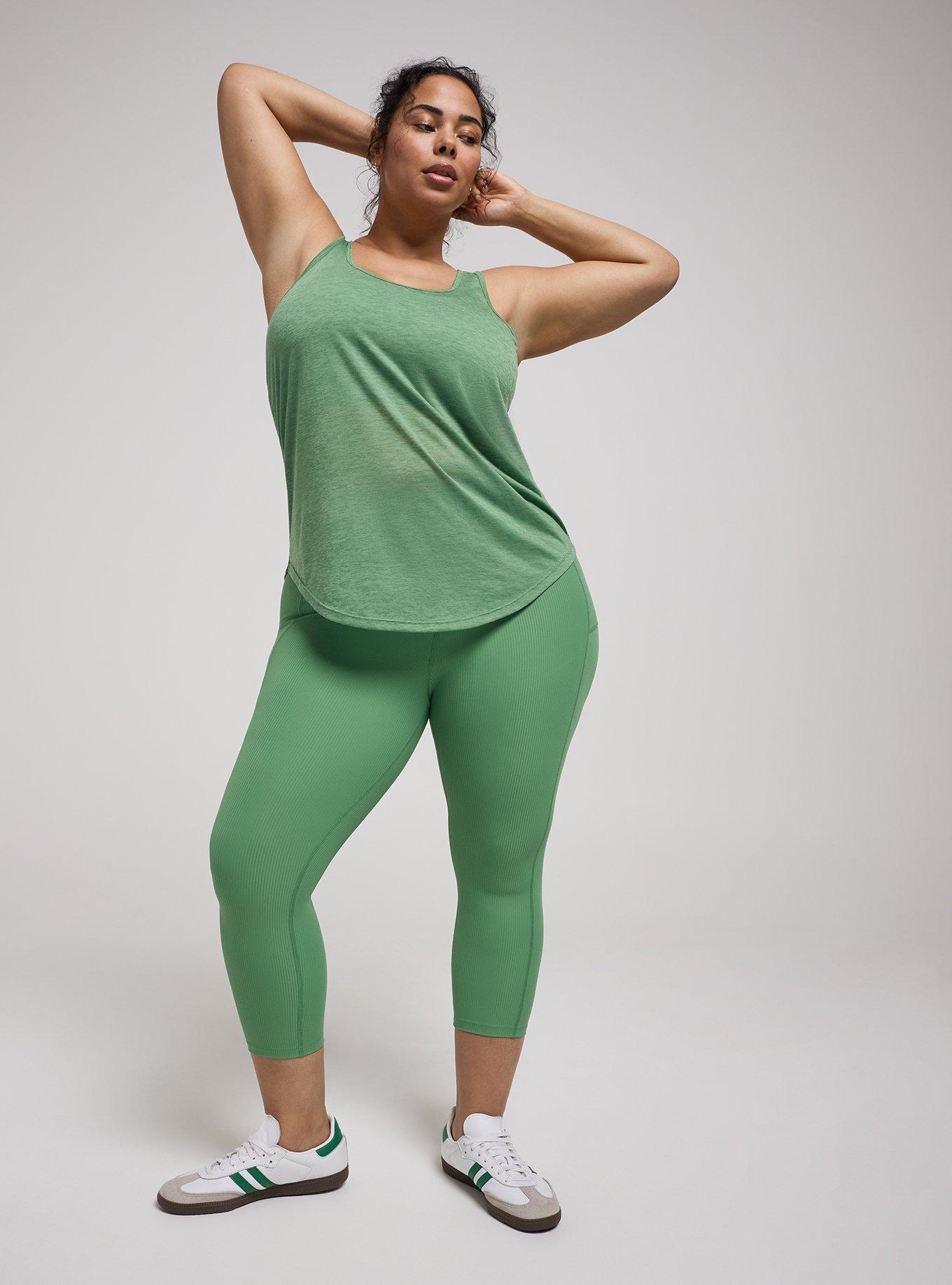 TRU Burnout Racerback Active Tank With Bra, STONE GREEN, alternate