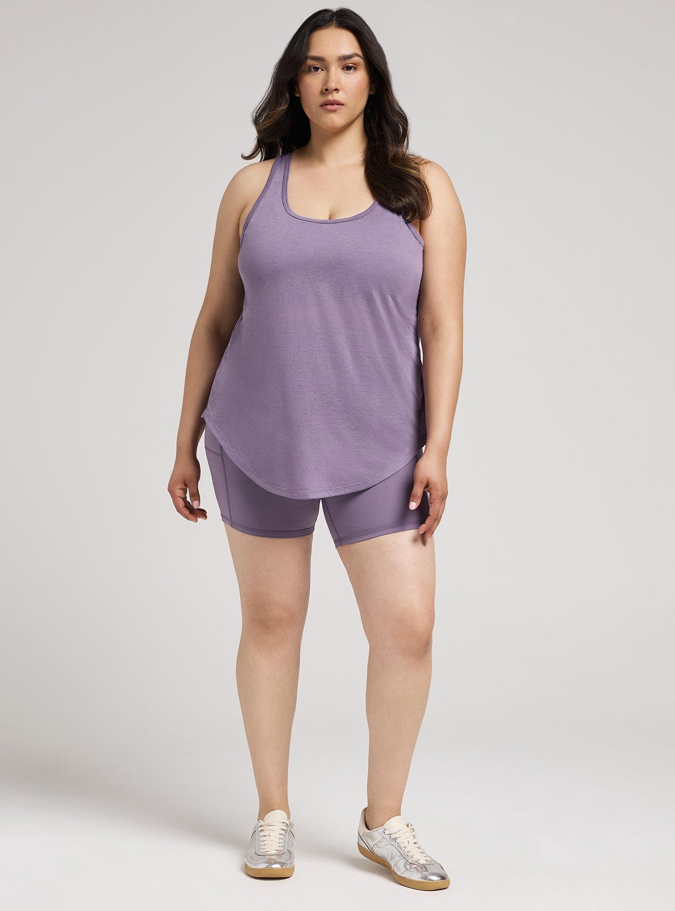 TRU Burnout Racerback Active Tank With Bra, PURPLE SAGE, alternate
