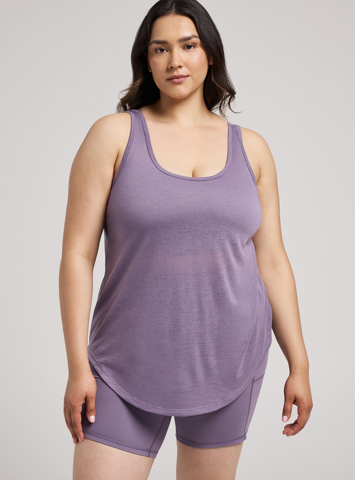 TRU Burnout Racerback Active Tank With Bra, PURPLE SAGE, hi-res