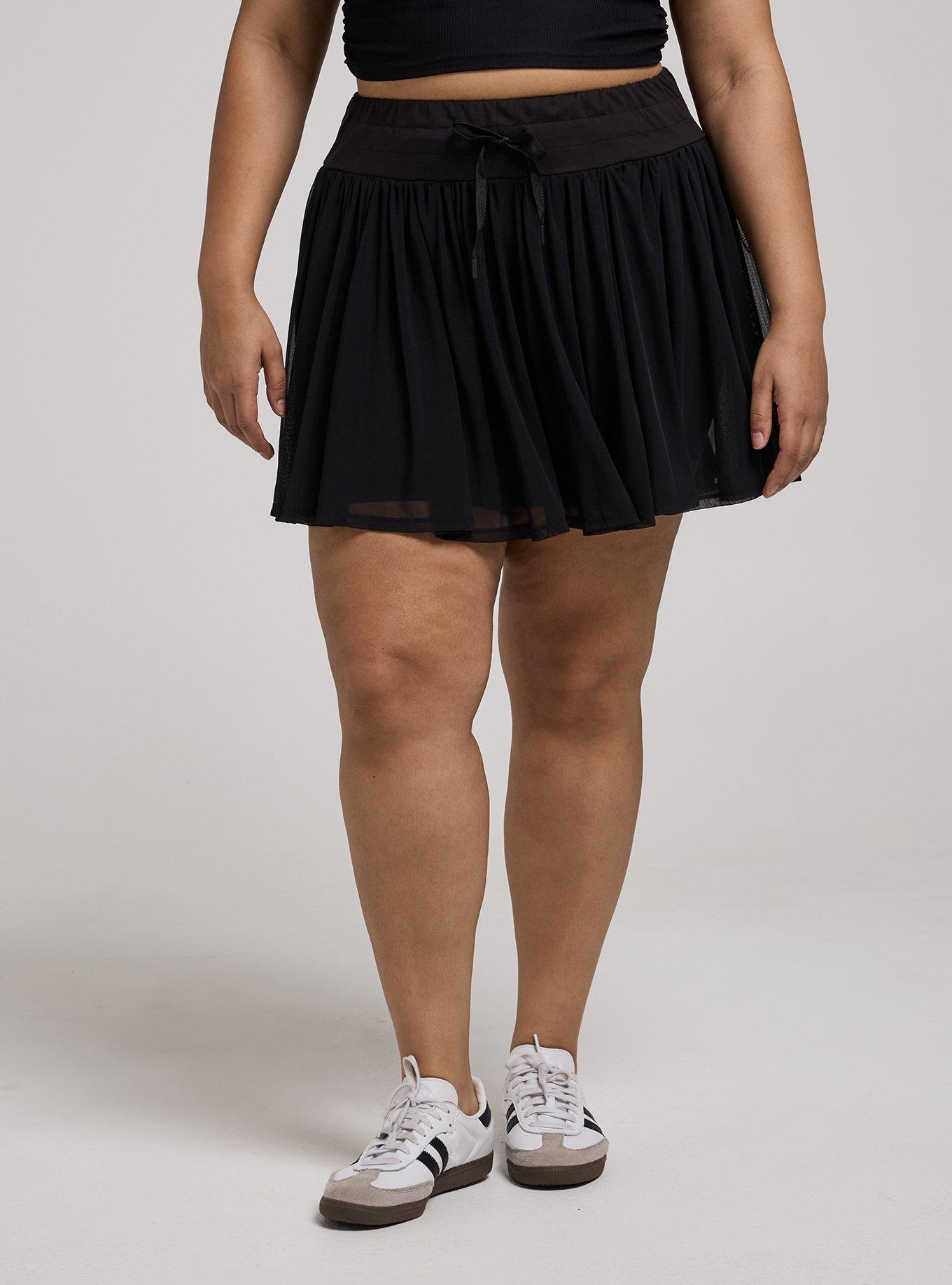 TRU Super Soft Performance Jersey 2fer Skirt With Bike Short, DEEP BLACK, alternate