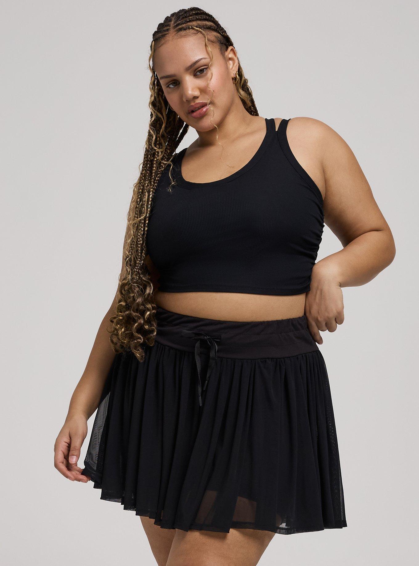 TRU Super Soft Performance Jersey 2fer Skirt With Bike Short, DEEP BLACK, alternate