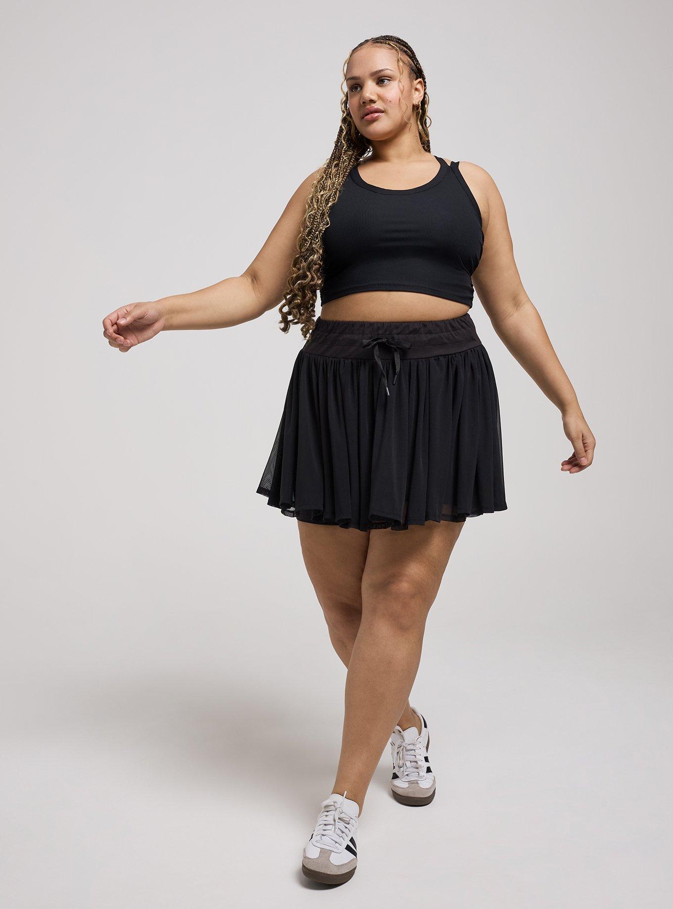 TRU Super Soft Performance Jersey 2fer Skirt With Bike Short, DEEP BLACK, hi-res