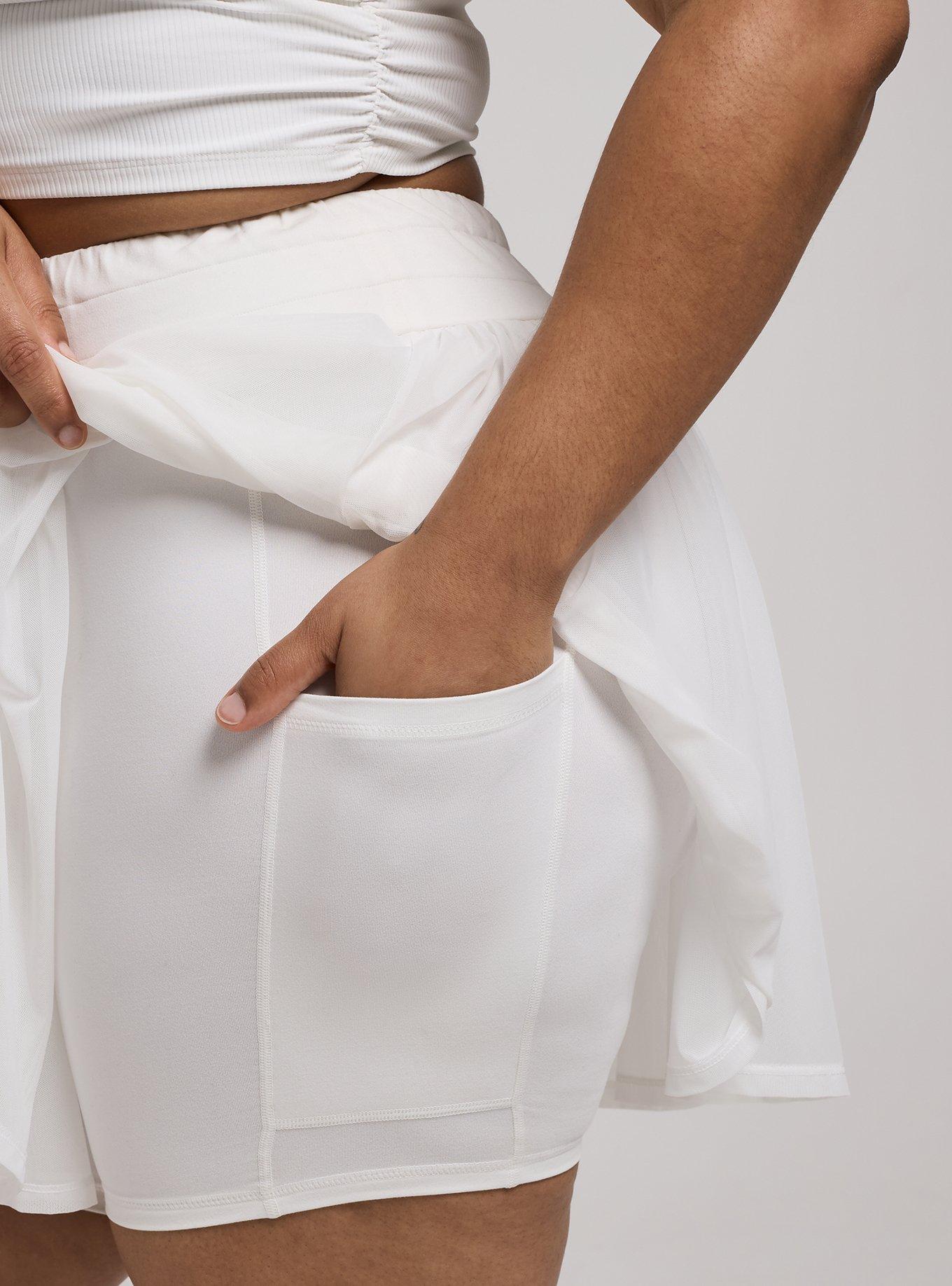 TRU Super Soft Performance Jersey 2fer Skirt With Bike Short, BLANC DE BLANC, alternate