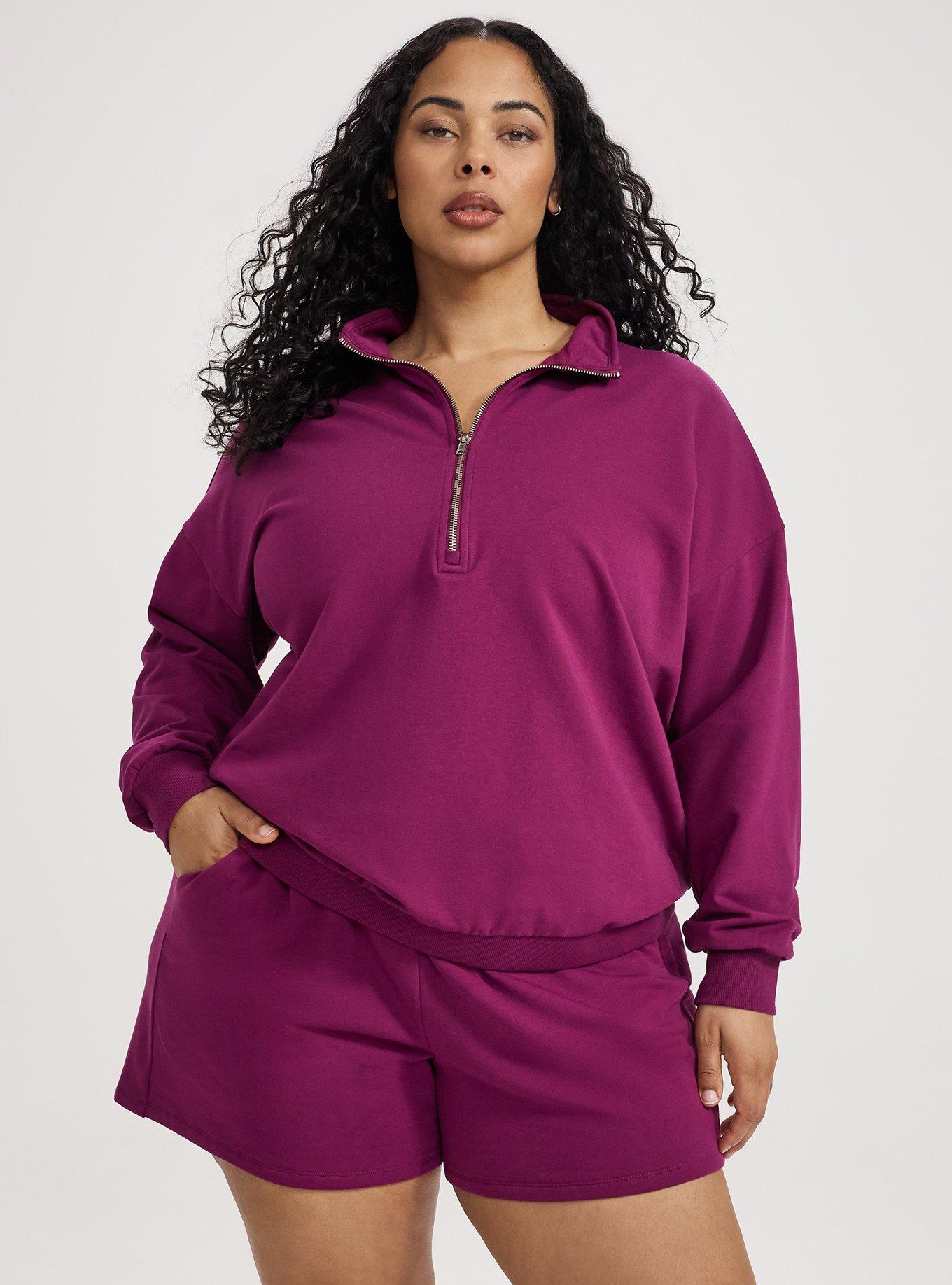 TRU Light Weight Everyday Fleece Half-Zip Pullover, PLUM CASPIA, alternate