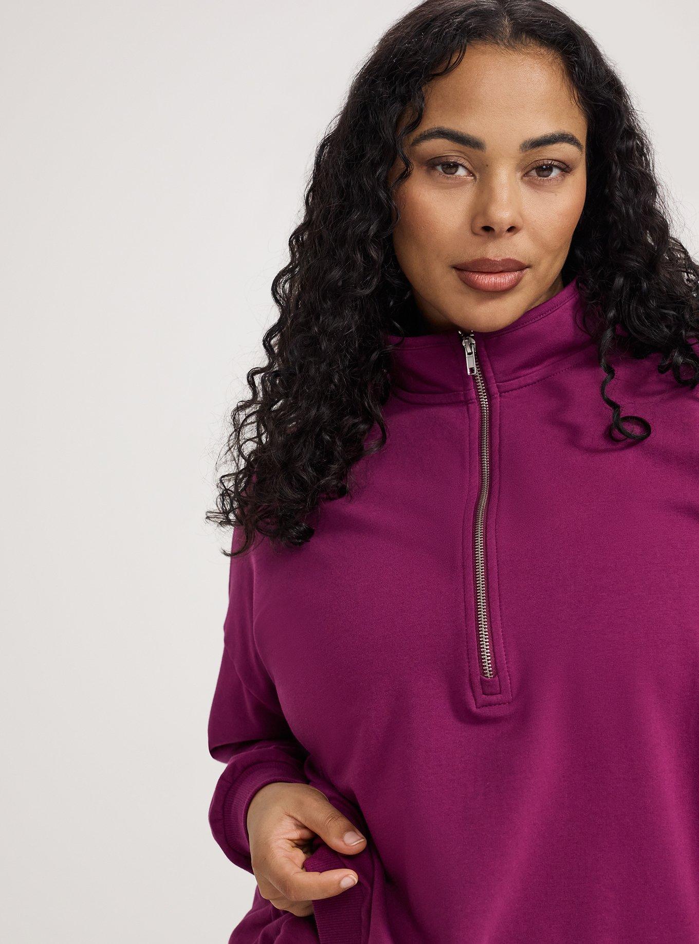 TRU Light Weight Everyday Fleece Half-Zip Pullover, PLUM CASPIA, alternate