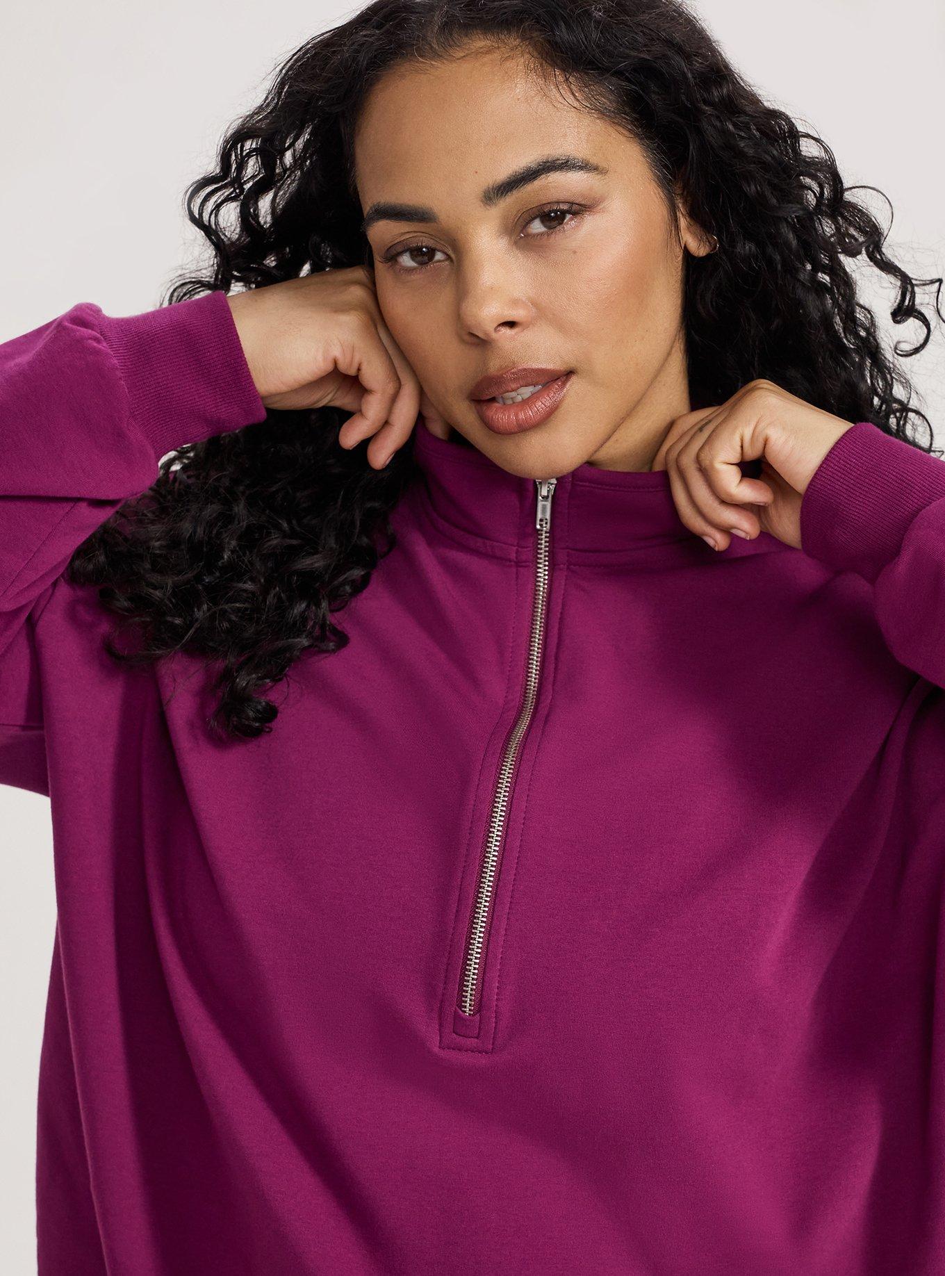 TRU Light Weight Everyday Fleece Half-Zip Pullover, PLUM CASPIA, alternate