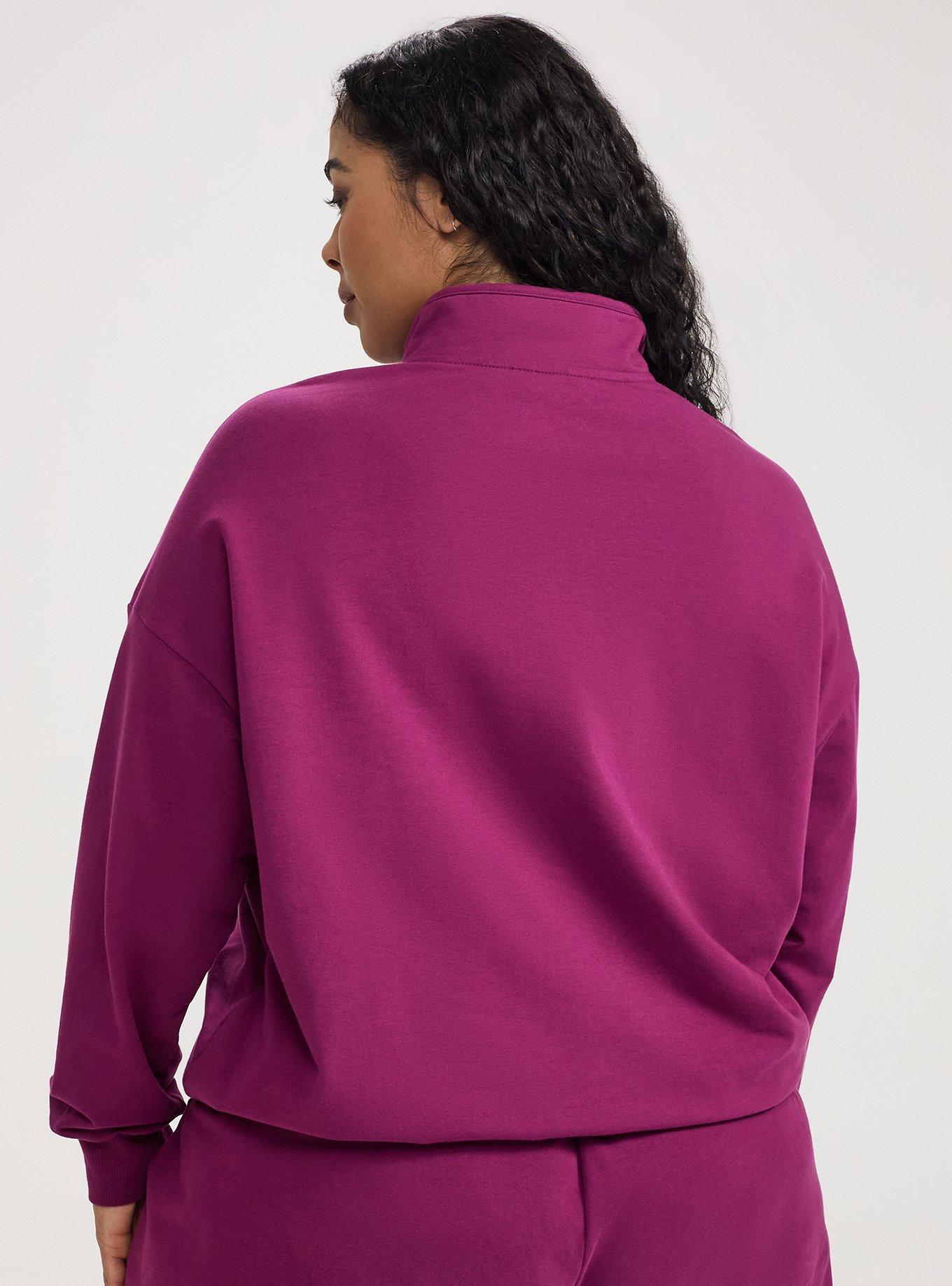 TRU Light Weight Everyday Fleece Half-Zip Pullover, PLUM CASPIA, alternate
