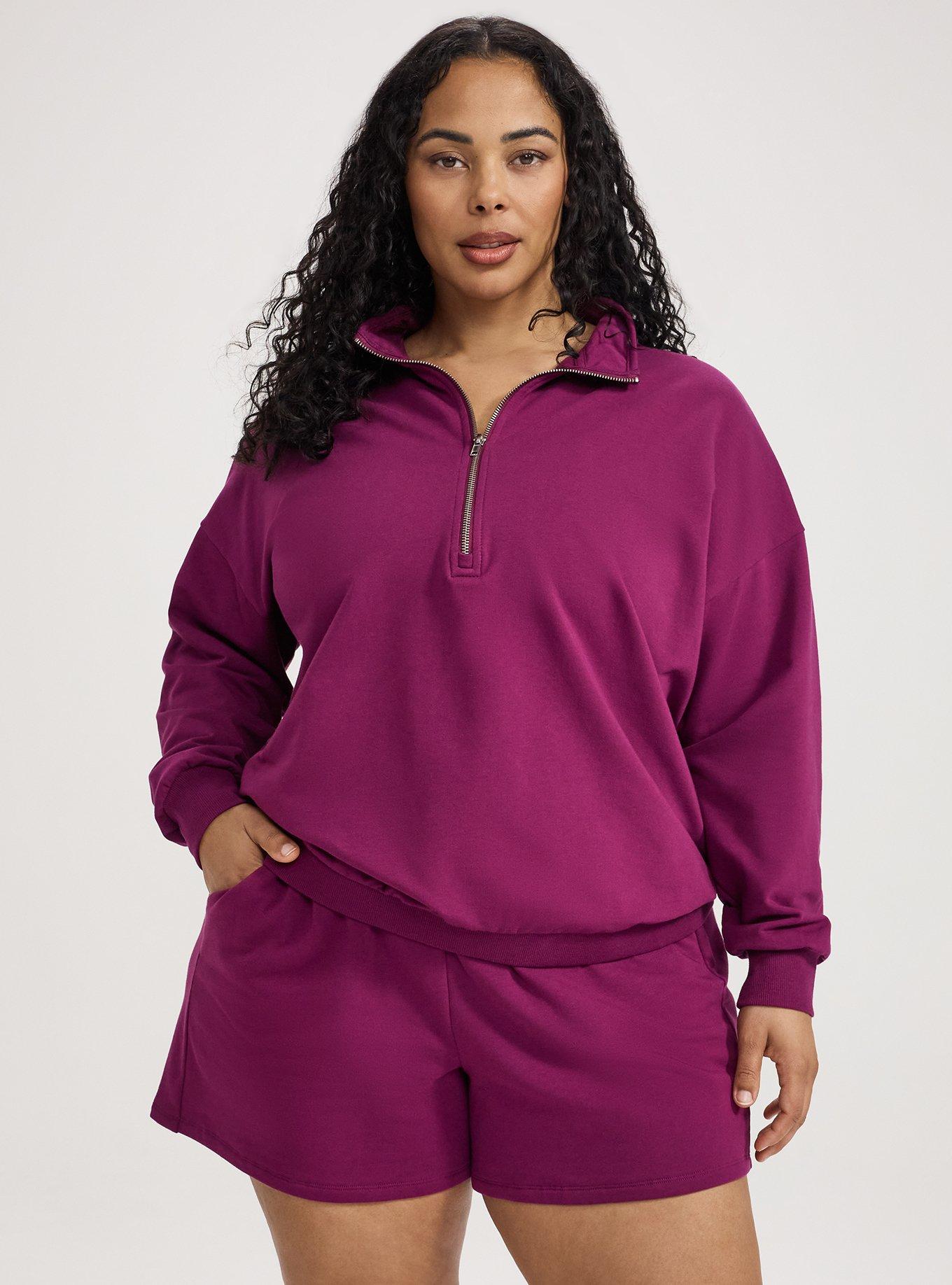 TRU Light Weight Everyday Fleece Half-Zip Pullover, PLUM CASPIA, alternate