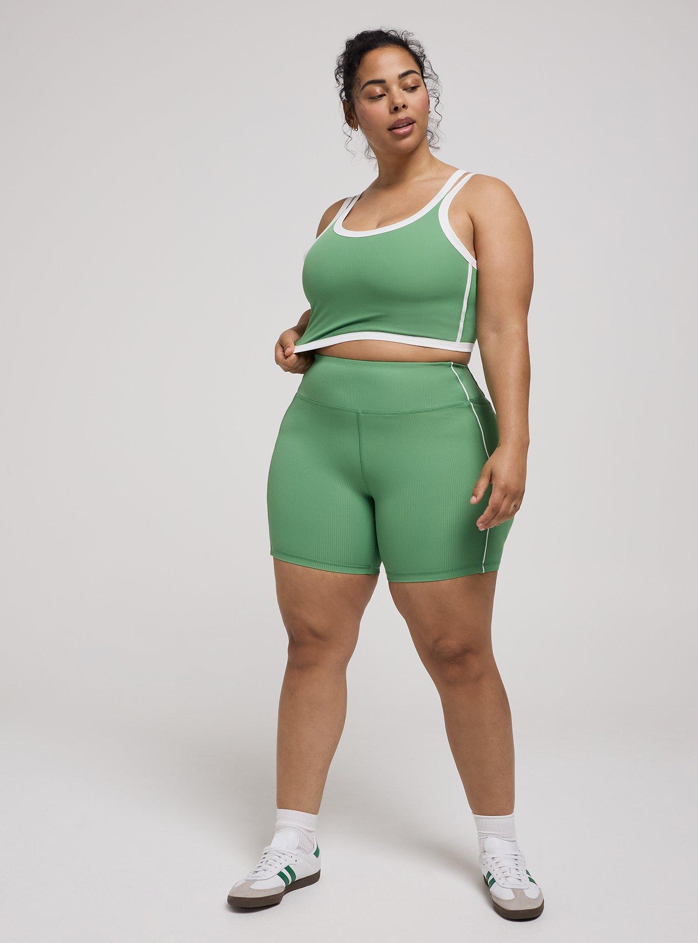 TRU Performance Rib 7'' Active Bike Short With Piping, STONE GREEN, alternate