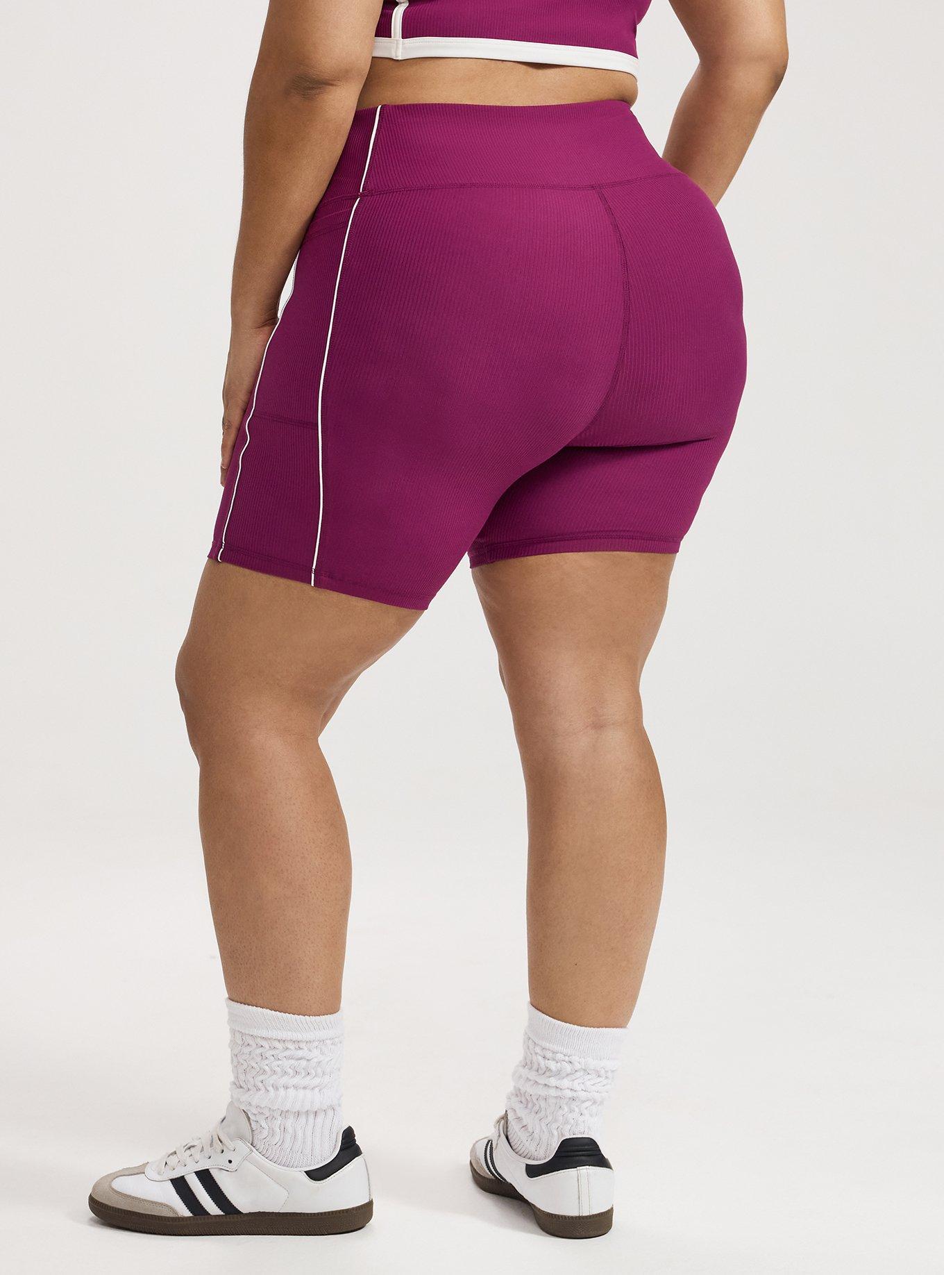 TRU Performance Rib 7'' Active Bike Short With Piping, PLUM CASPIA, alternate