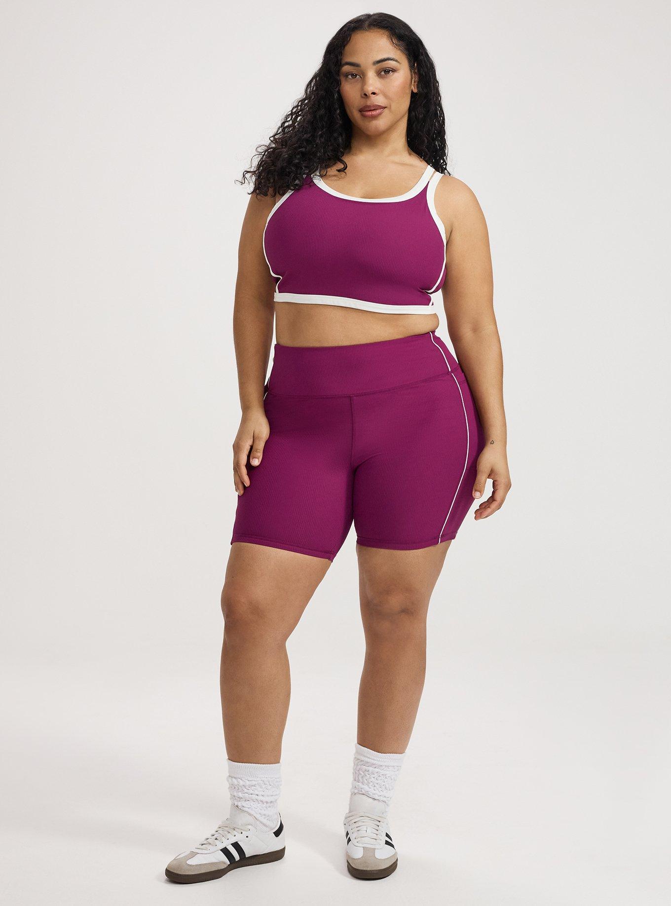 TRU Performance Rib 7'' Active Bike Short With Piping, PLUM CASPIA, alternate