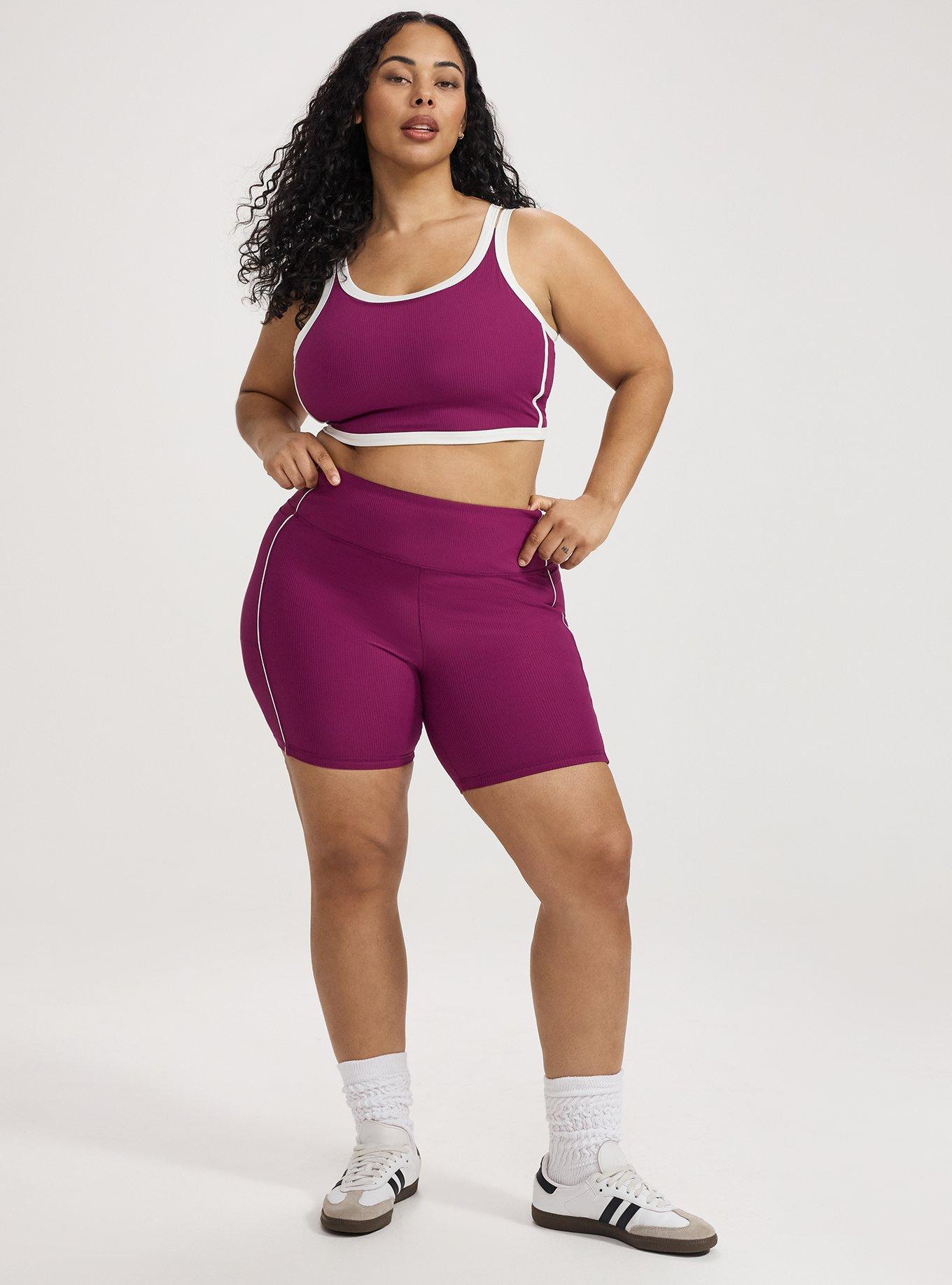 TRU Performance Rib 7'' Active Bike Short With Piping, PLUM CASPIA, hi-res