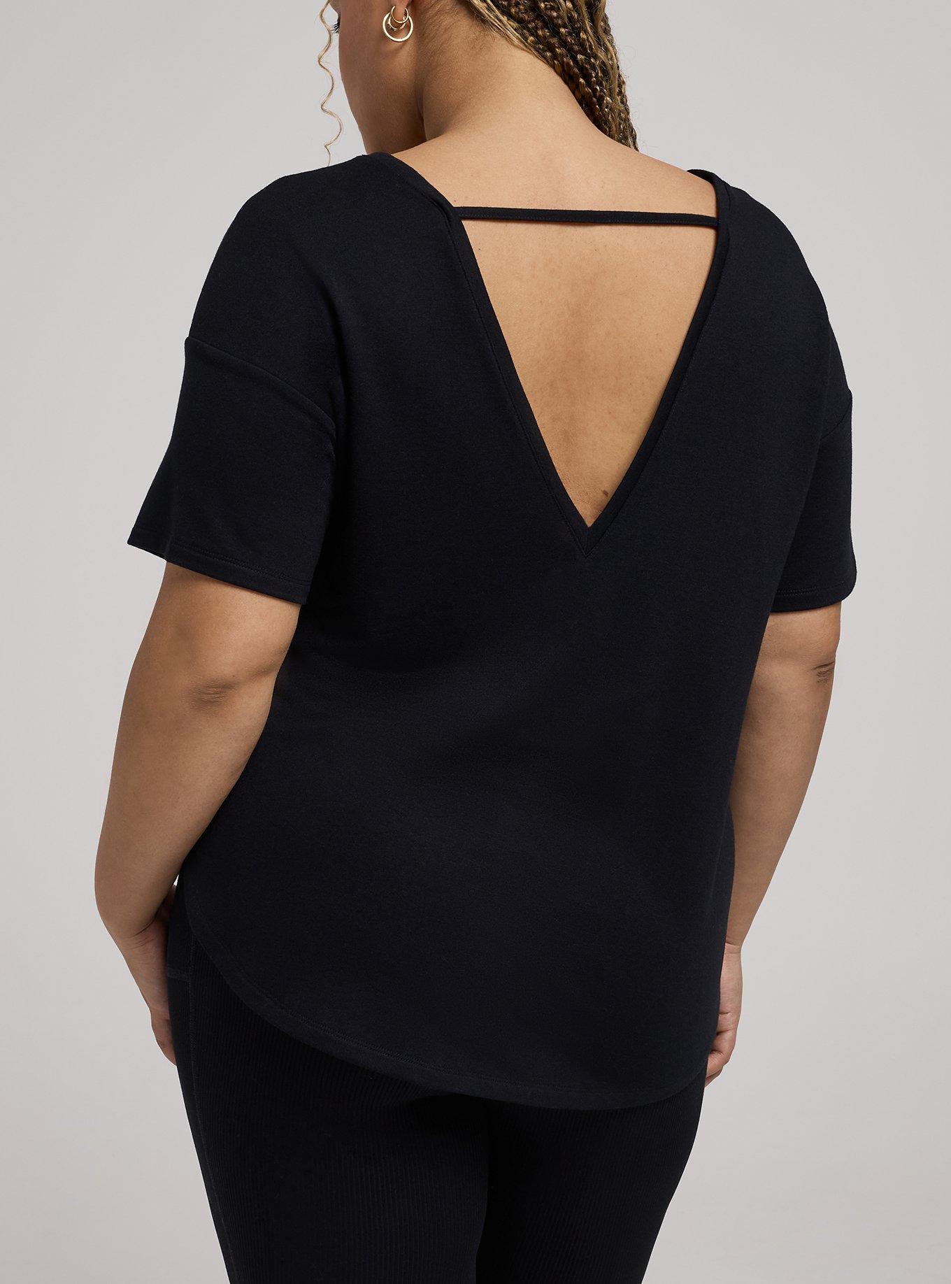 TRU Light Weight French Terry Active Tunic Tee, DEEP BLACK, alternate