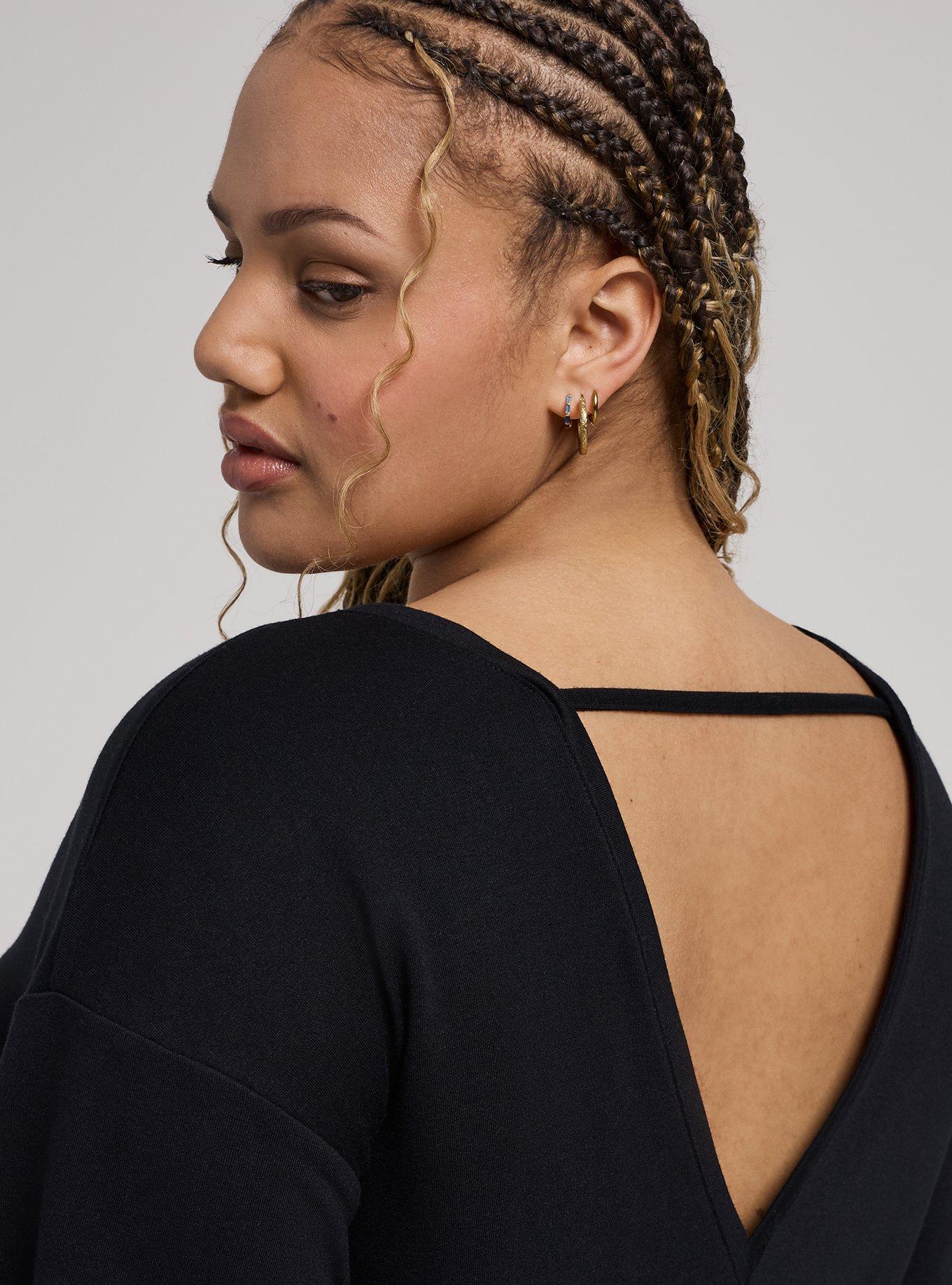 TRU Light Weight French Terry Active Tunic Tee, DEEP BLACK, alternate