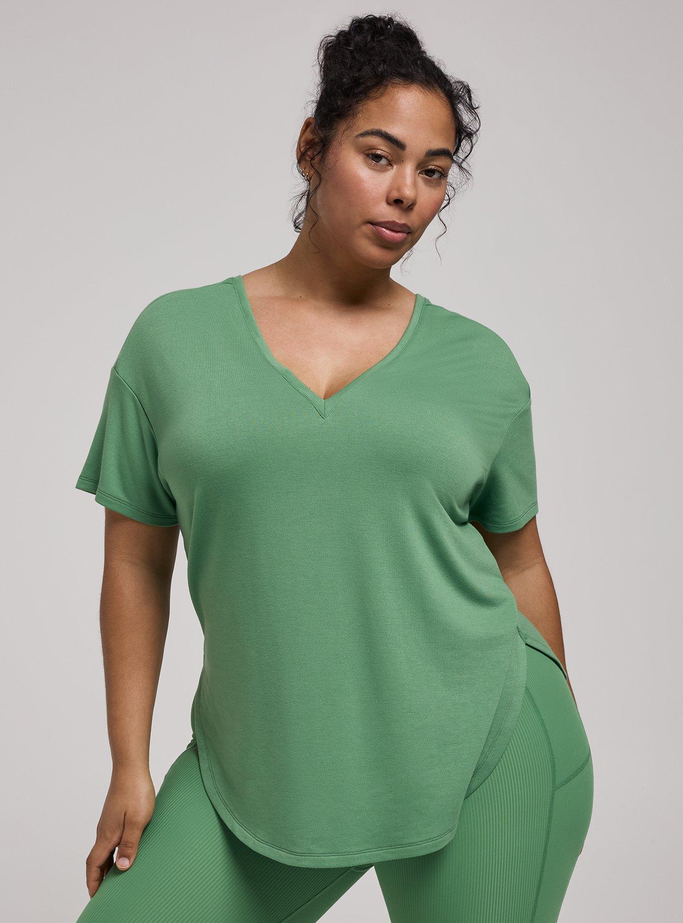 TRU Light Weight French Terry Active Tunic Tee, STONE GREEN, alternate