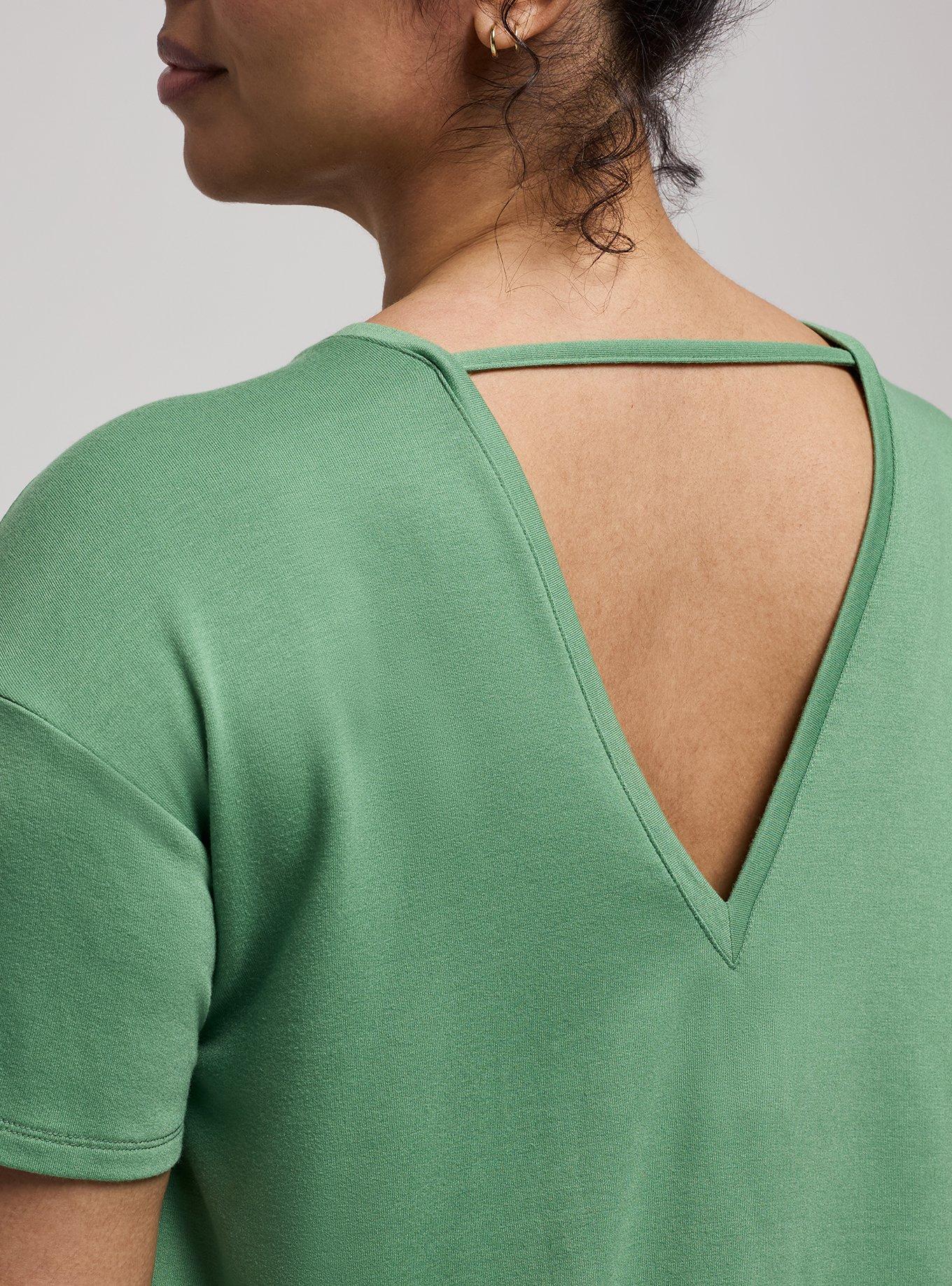 TRU Light Weight French Terry Active Tunic Tee, STONE GREEN, alternate