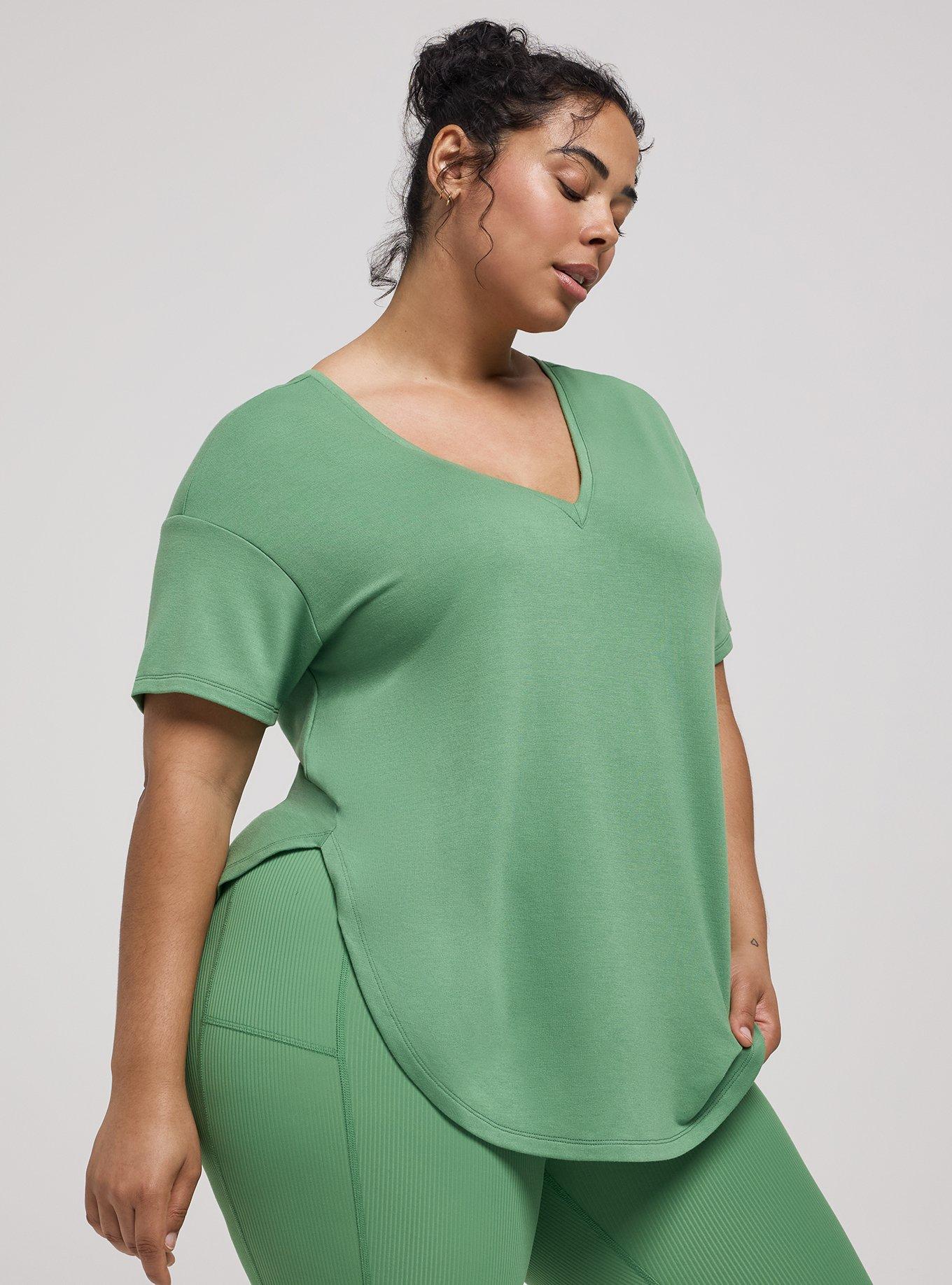 TRU Light Weight French Terry Active Tunic Tee, STONE GREEN, hi-res
