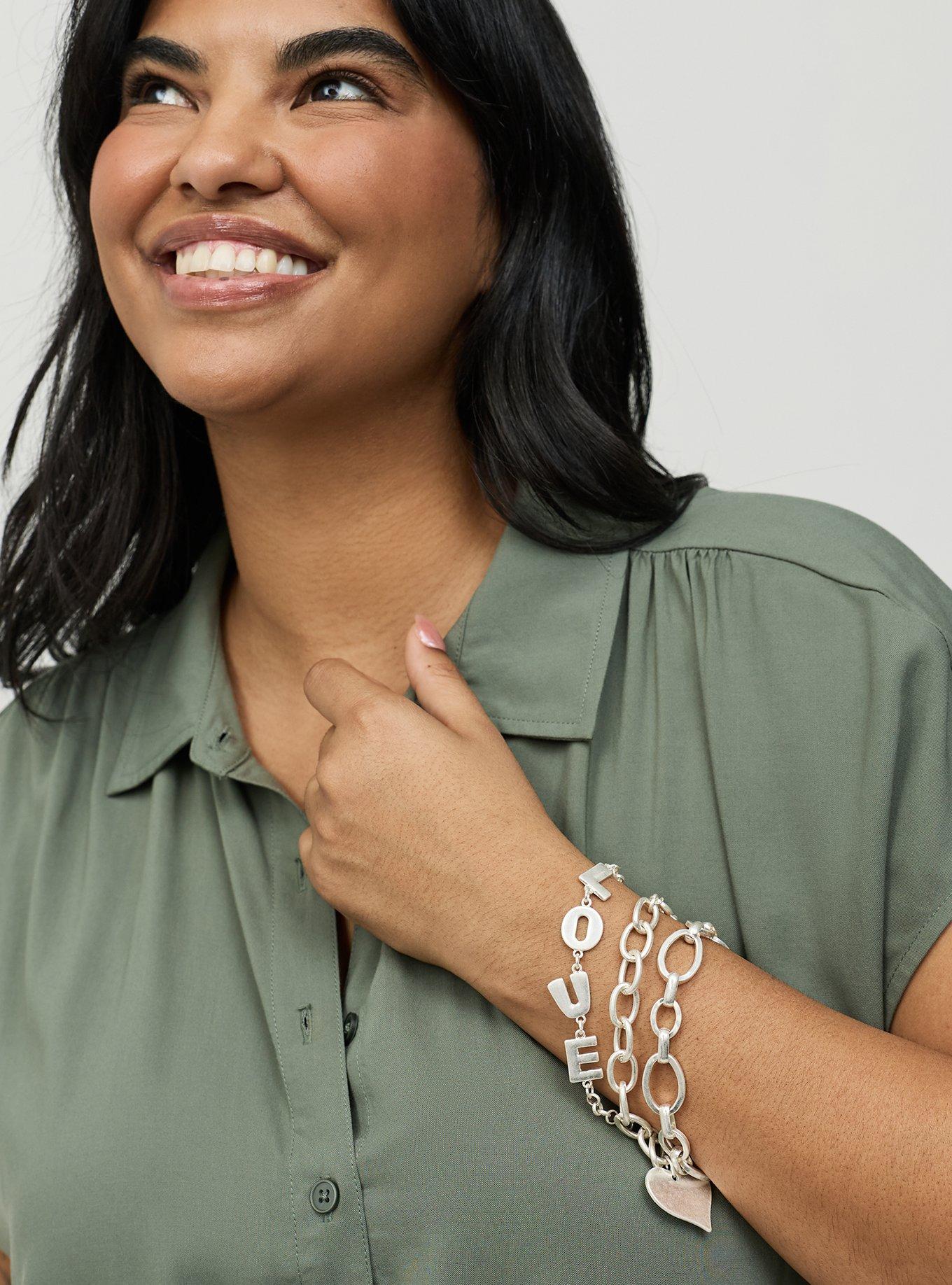 Heart Chain Bracelet Set, , alternate