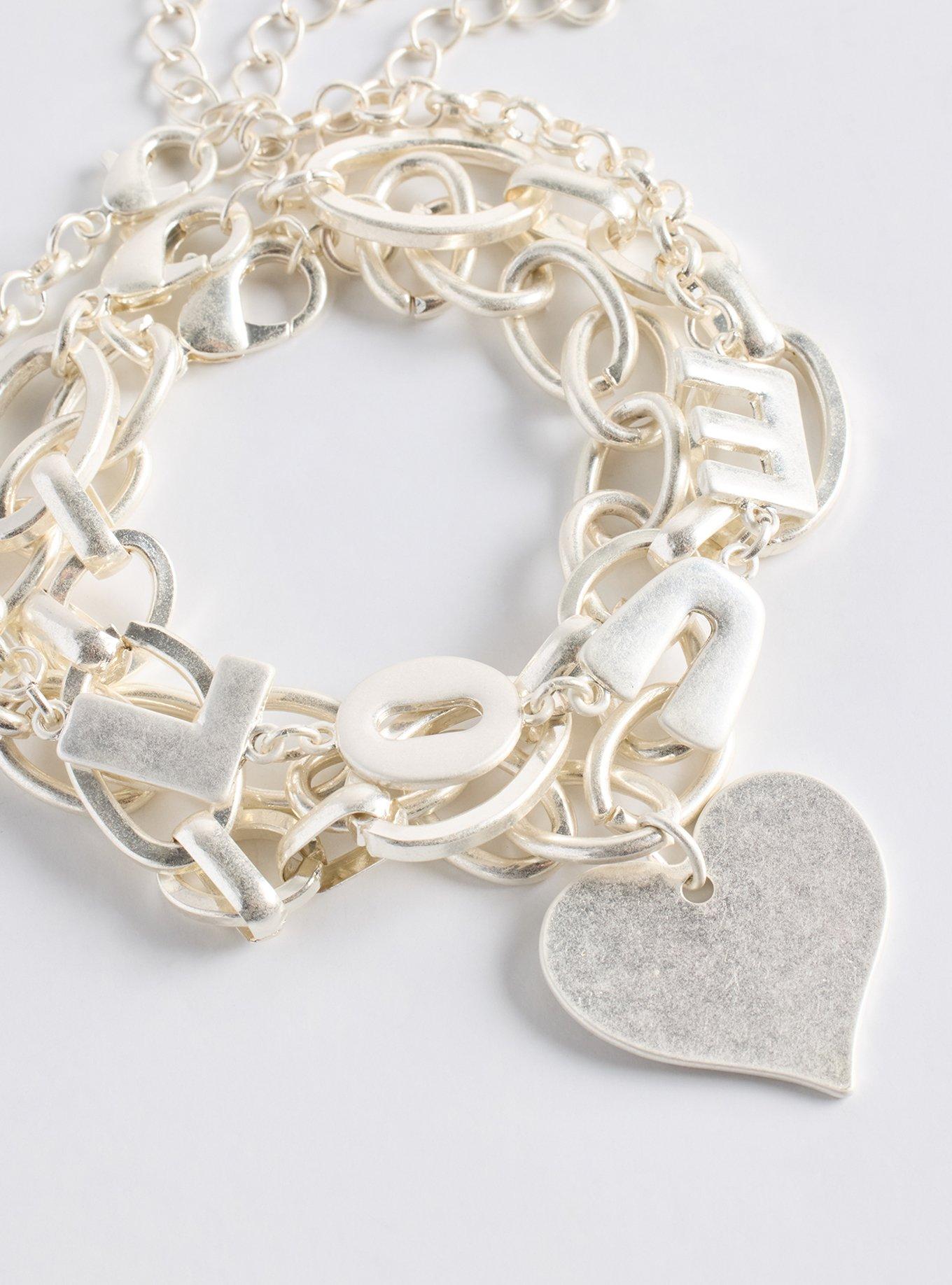 Heart Chain Bracelet Set, , alternate