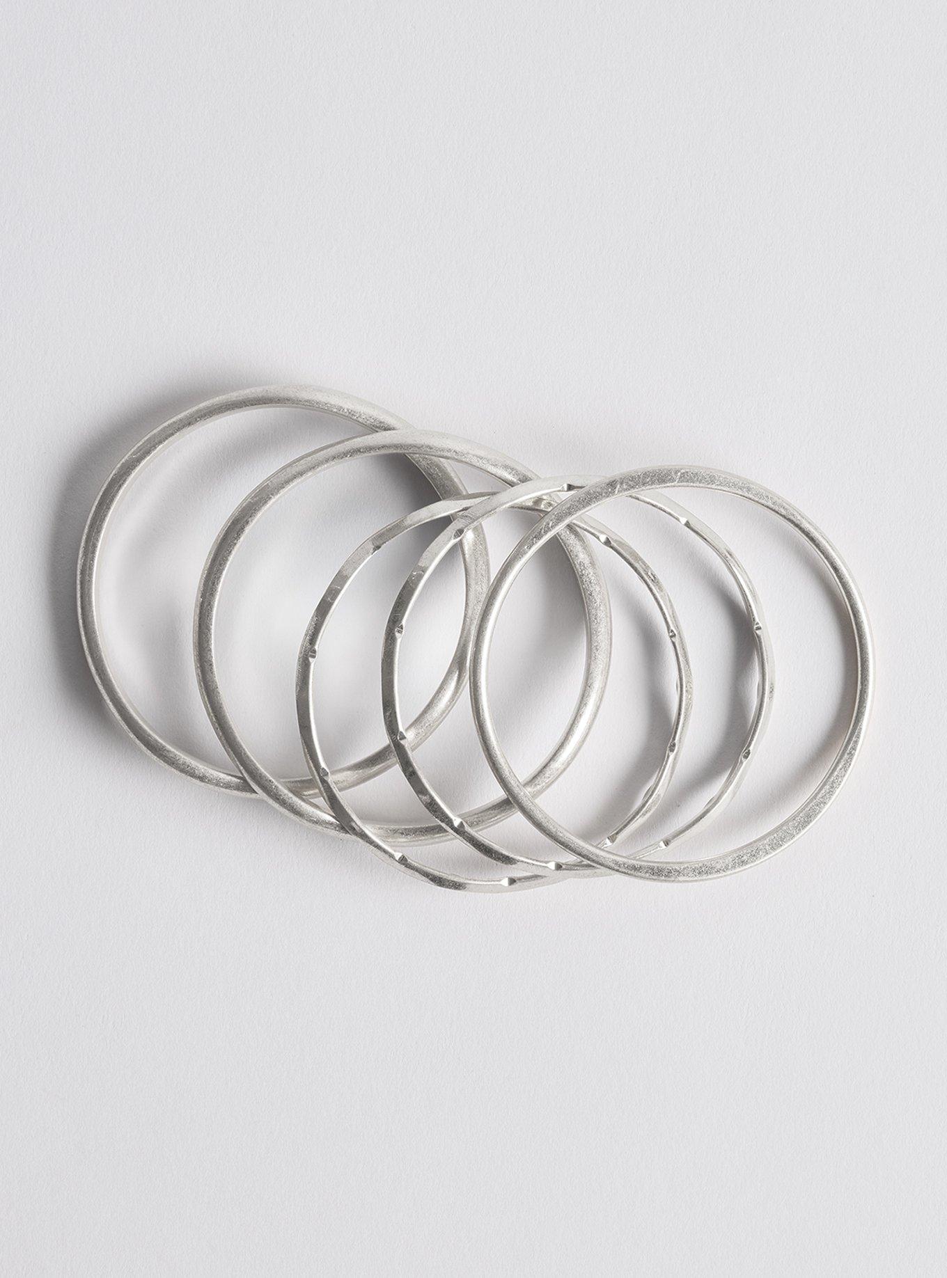 Organic Bangle Set, SILVER, hi-res