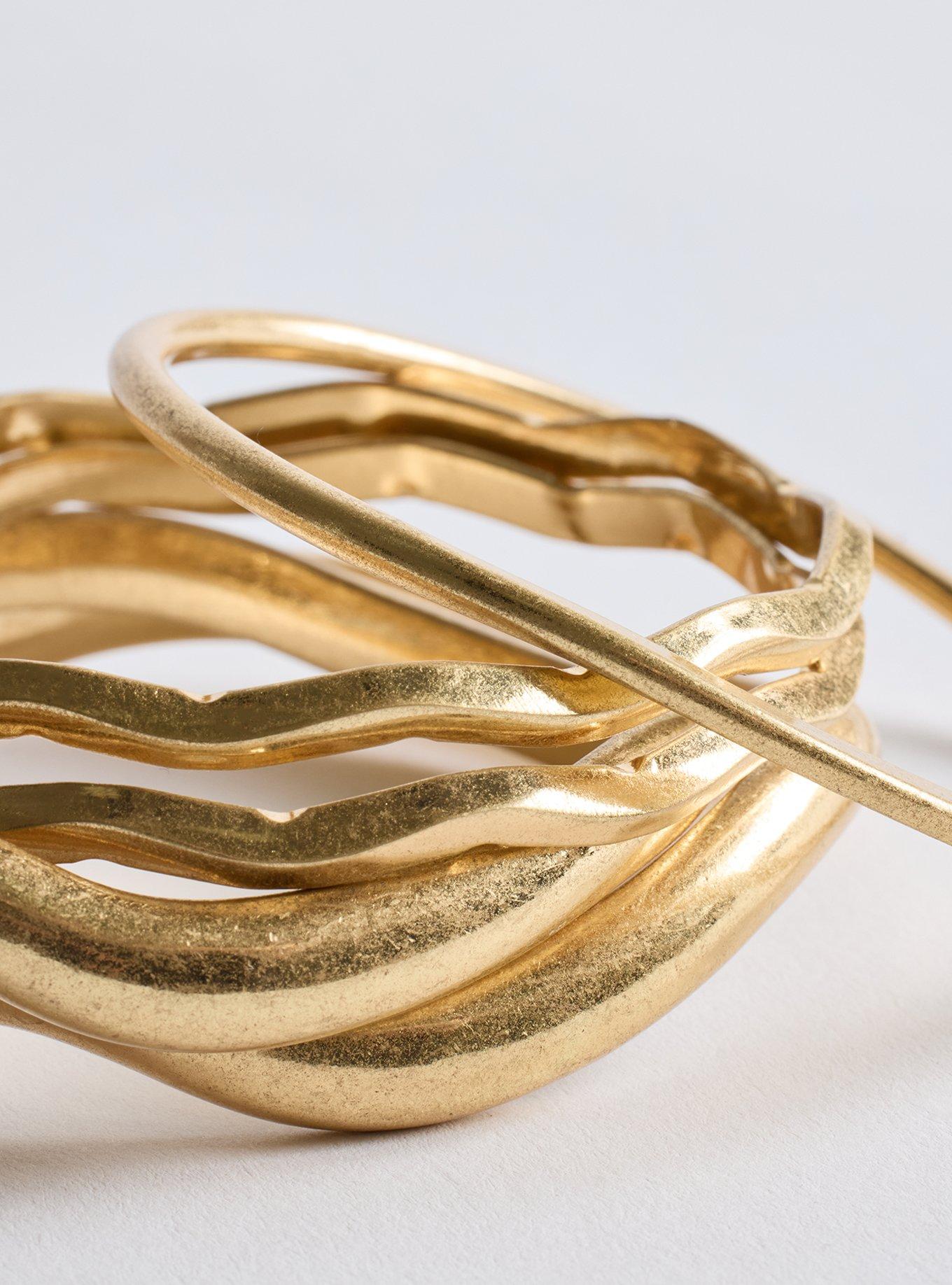 Organic Bangle Set, GOLD, alternate