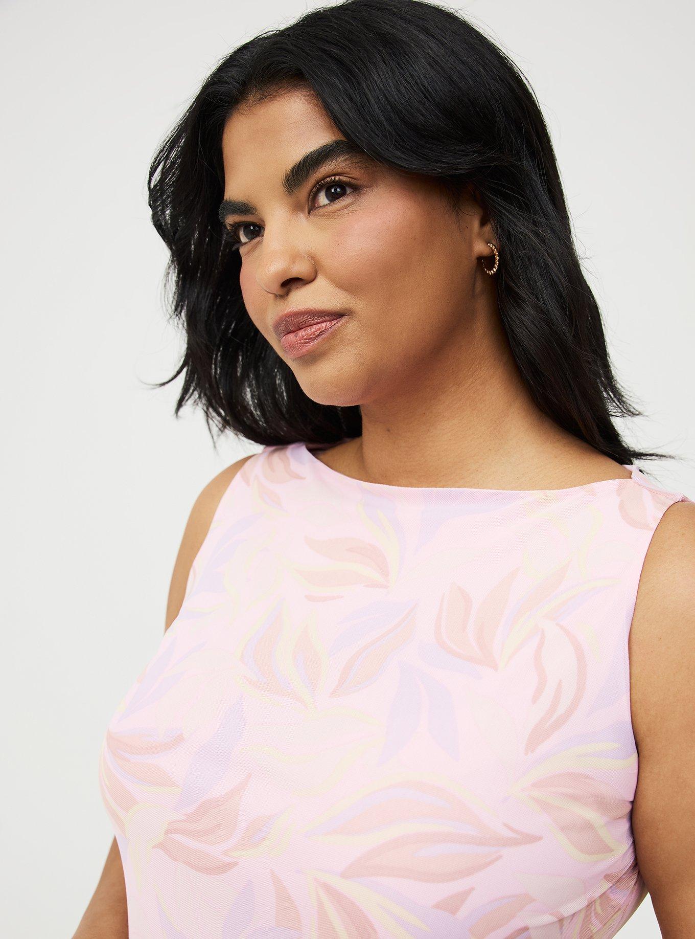 Mesh Boat Neck Tank, SWAYING LEAVES MULTI, alternate