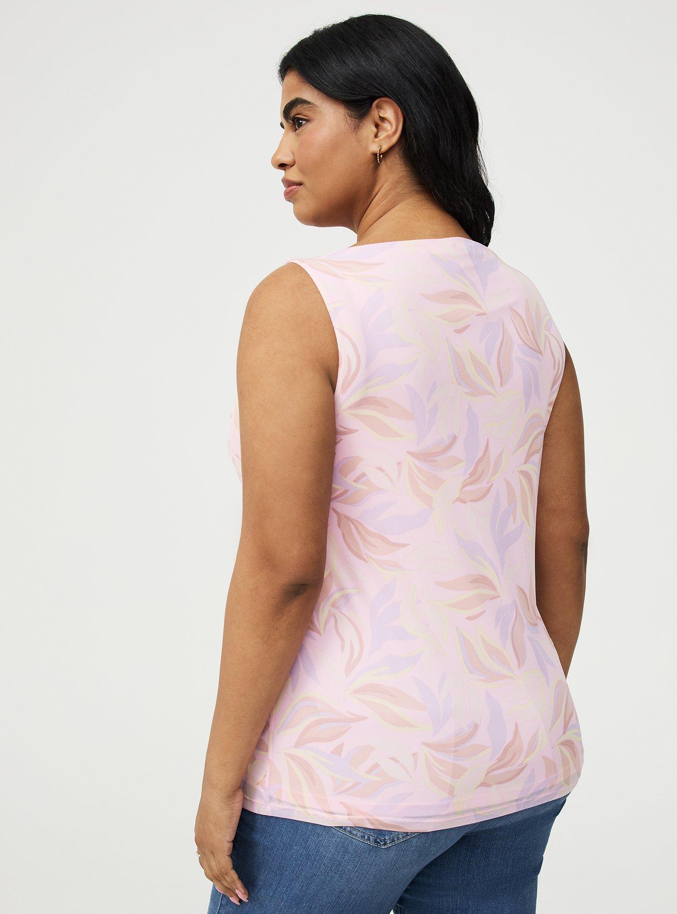 Mesh Boat Neck Tank, SWAYING LEAVES MULTI, alternate